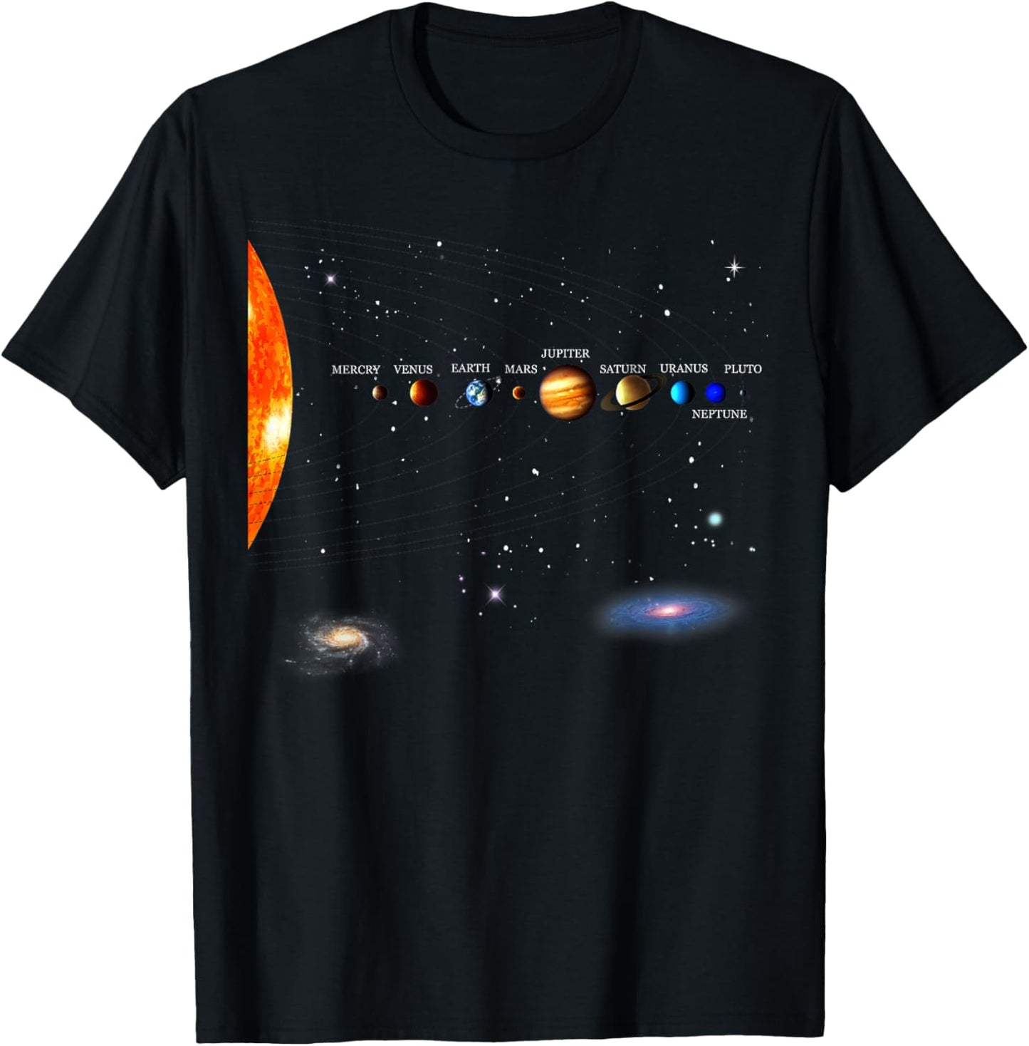 Solar System Planets Science Space Boys Girls STEM Kids T-Shirt - T-Shirt | Black