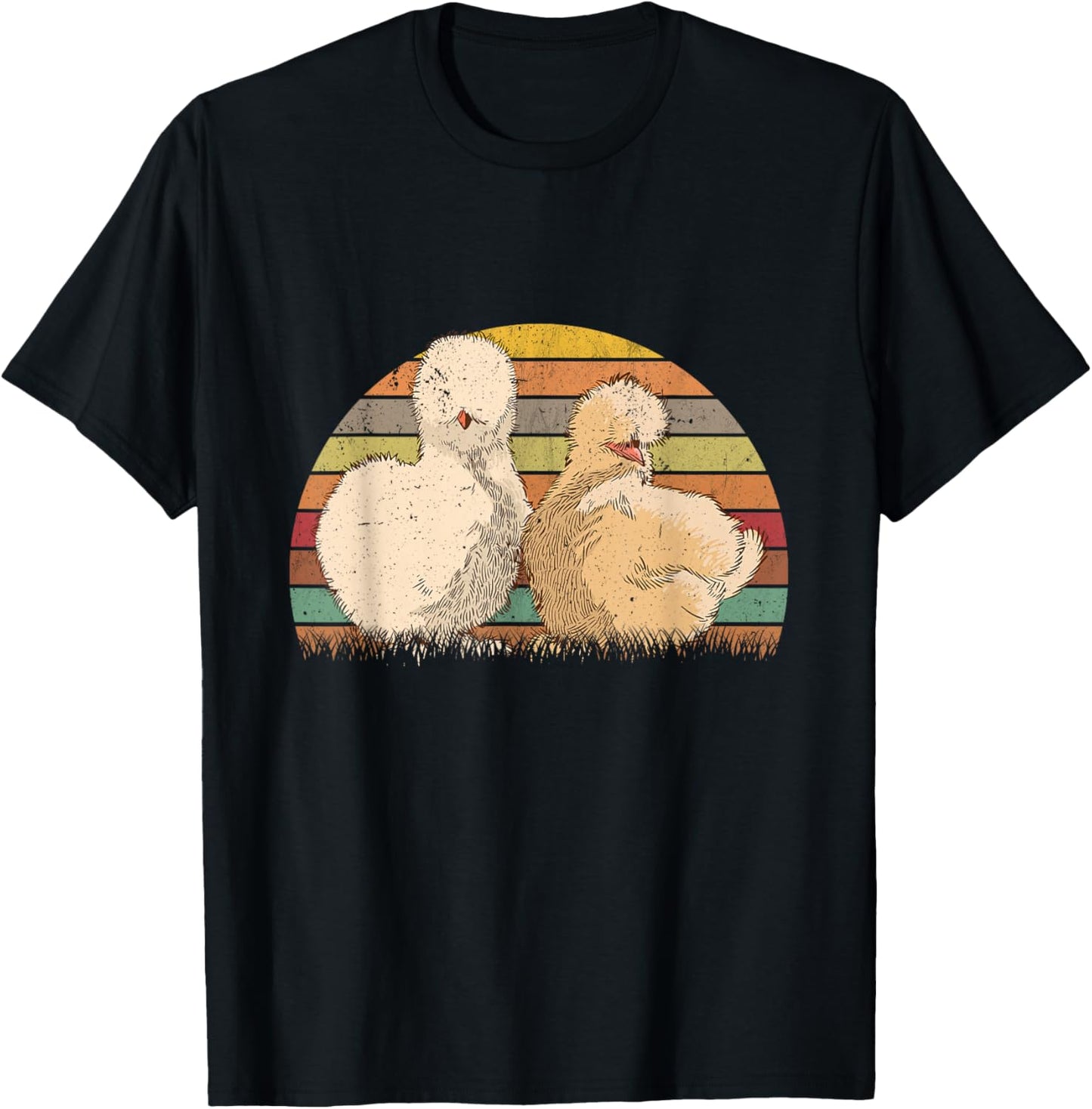 Silk hen Retro Silkies Vintage Silkie Chicken T-Shirt - T-Shirt | Black