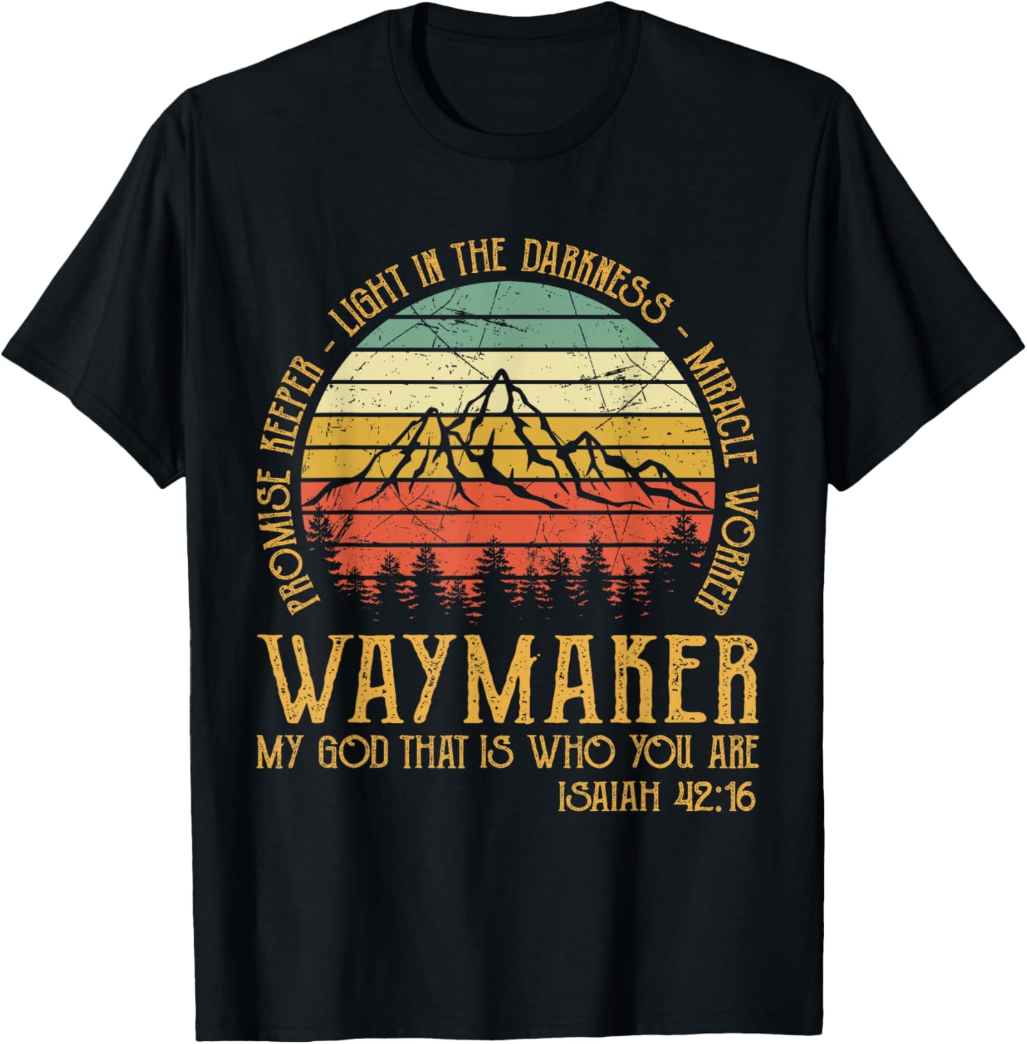 Waymaker Miracle Worker Promise Keeper Christian T-Shirt - T-Shirt | Black