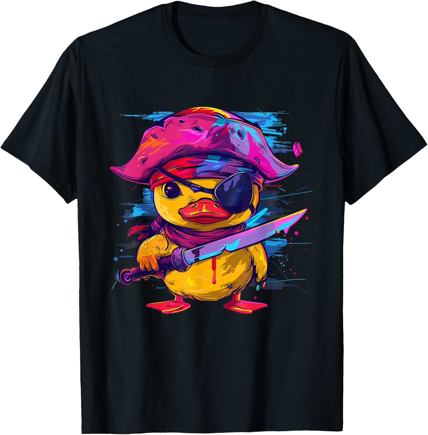 Rubber Duck Pirate Rubber Duckie Funny Rubber Duck Captain T-Shirt - T-Shirt | Black