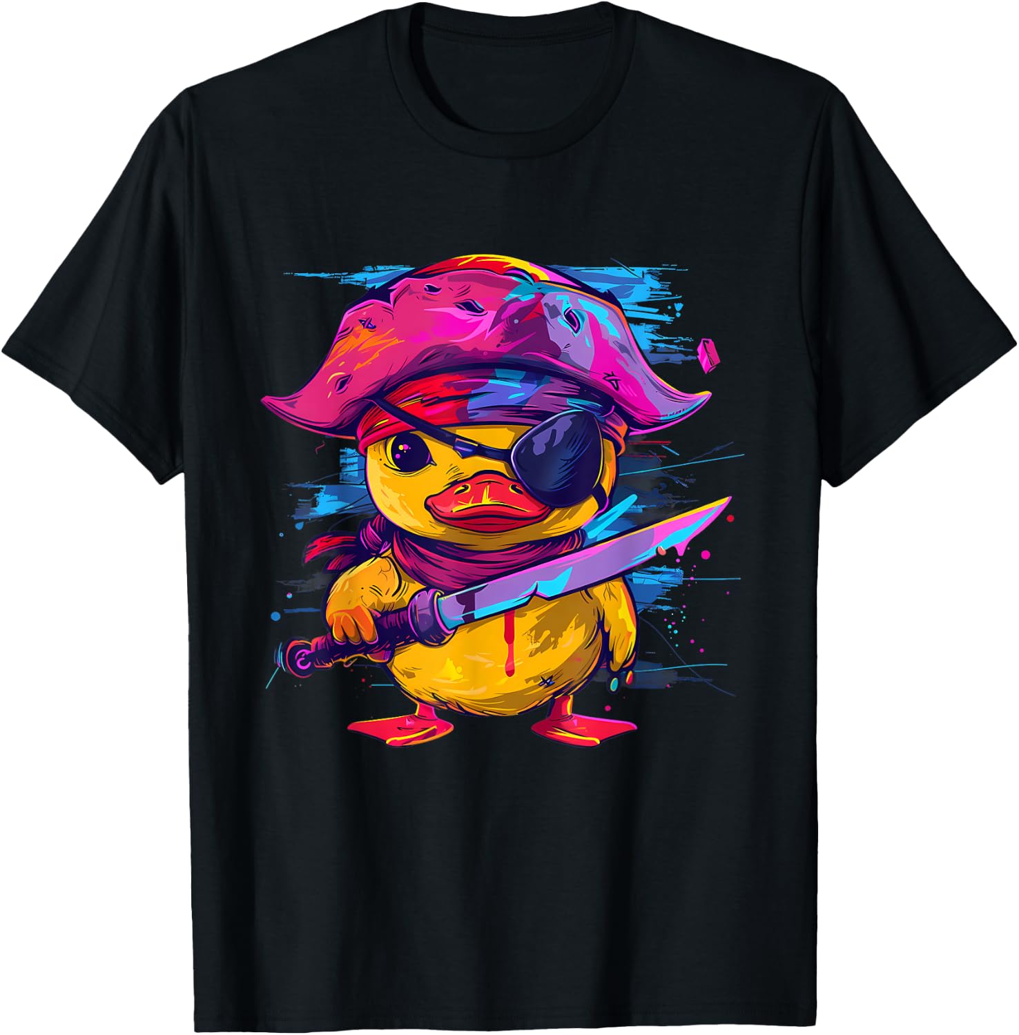 Rubber Duck Pirate Rubber Duckie Funny Rubber Duck Captain T-Shirt - T-Shirt | Black