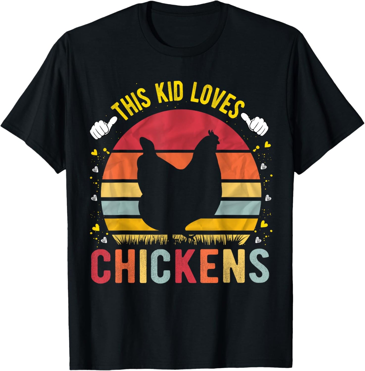 This Kid Loves Chickens Boys and Girls Chicken Gift T-Shirt - T-Shirt | Black