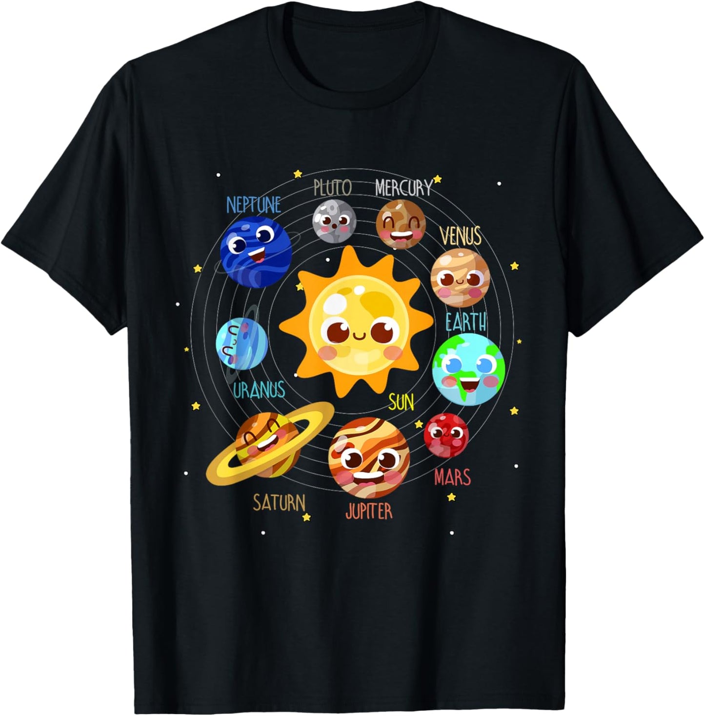 Solar System Pluto Space Planets Children's Astronaut T-Shirt - T-Shirt | Black