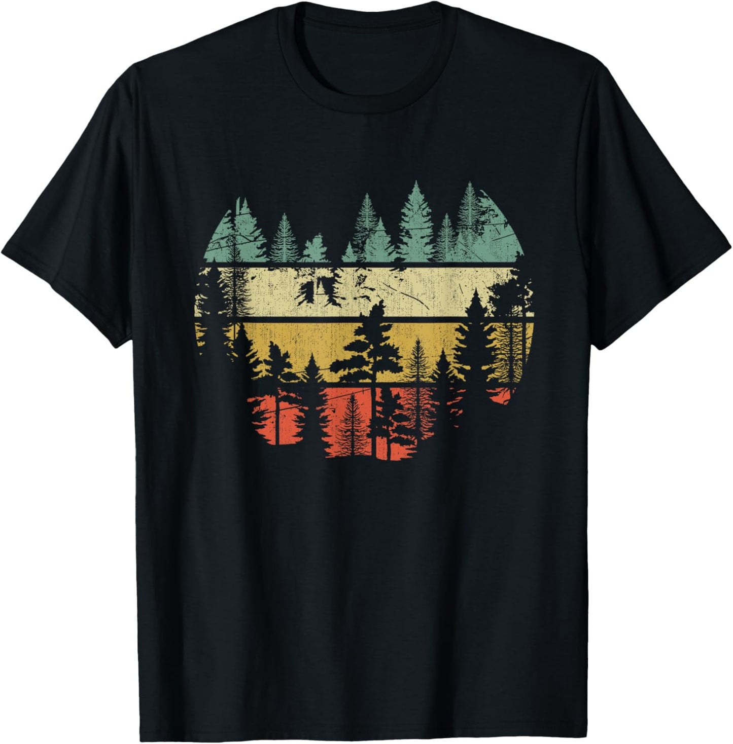 Wildlife Trees Outdoors Nature Retro Forest Sleeveless T-Shirt - T-Shirt | Black