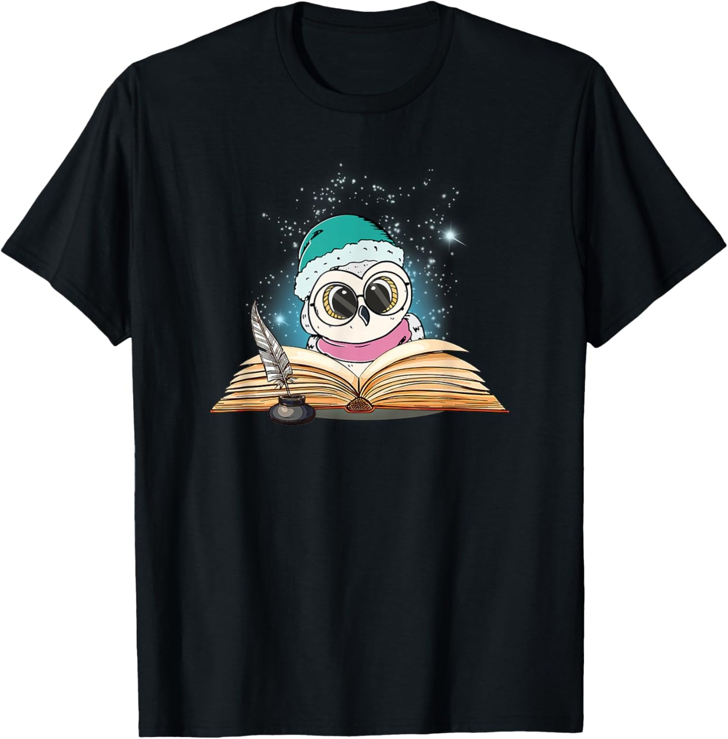 Cute Owl Art Books Women Teacher Reading Owl Lovers Book T-Shirt - T-Shirt | Black