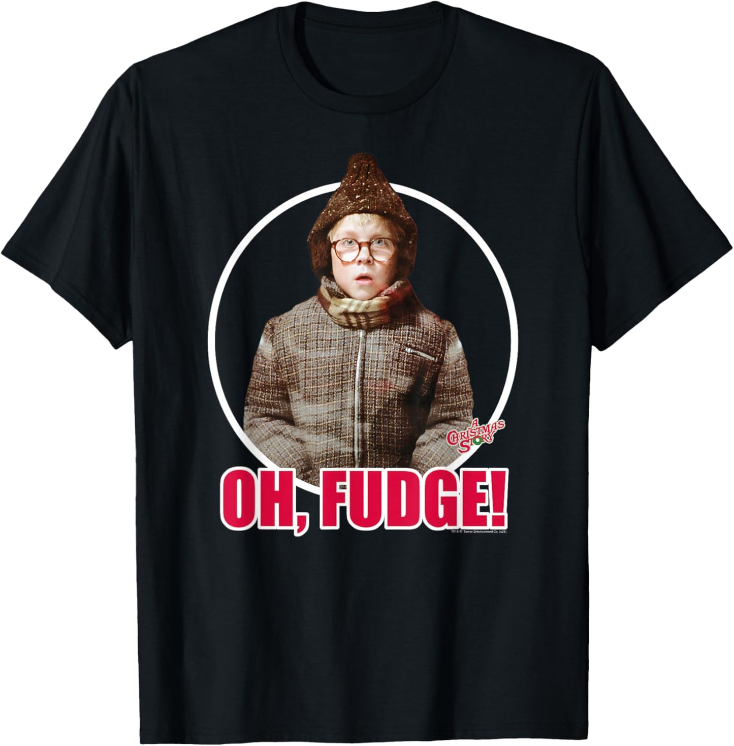 A Christmas Story Ralphie Photo Oh Fudge Funny Holiday T-Shirt - T-Shirt | Black
