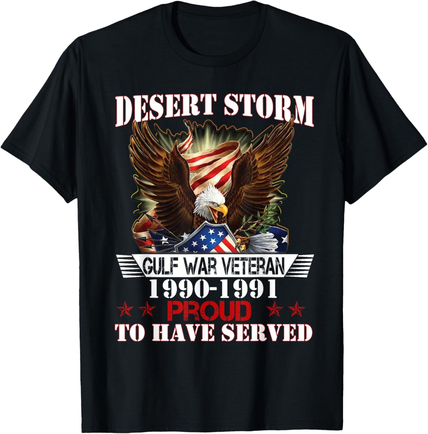 Desert Storm Veteran Pride Persian Gulf War Service Ribbon T-Shirt - T-Shirt | Black