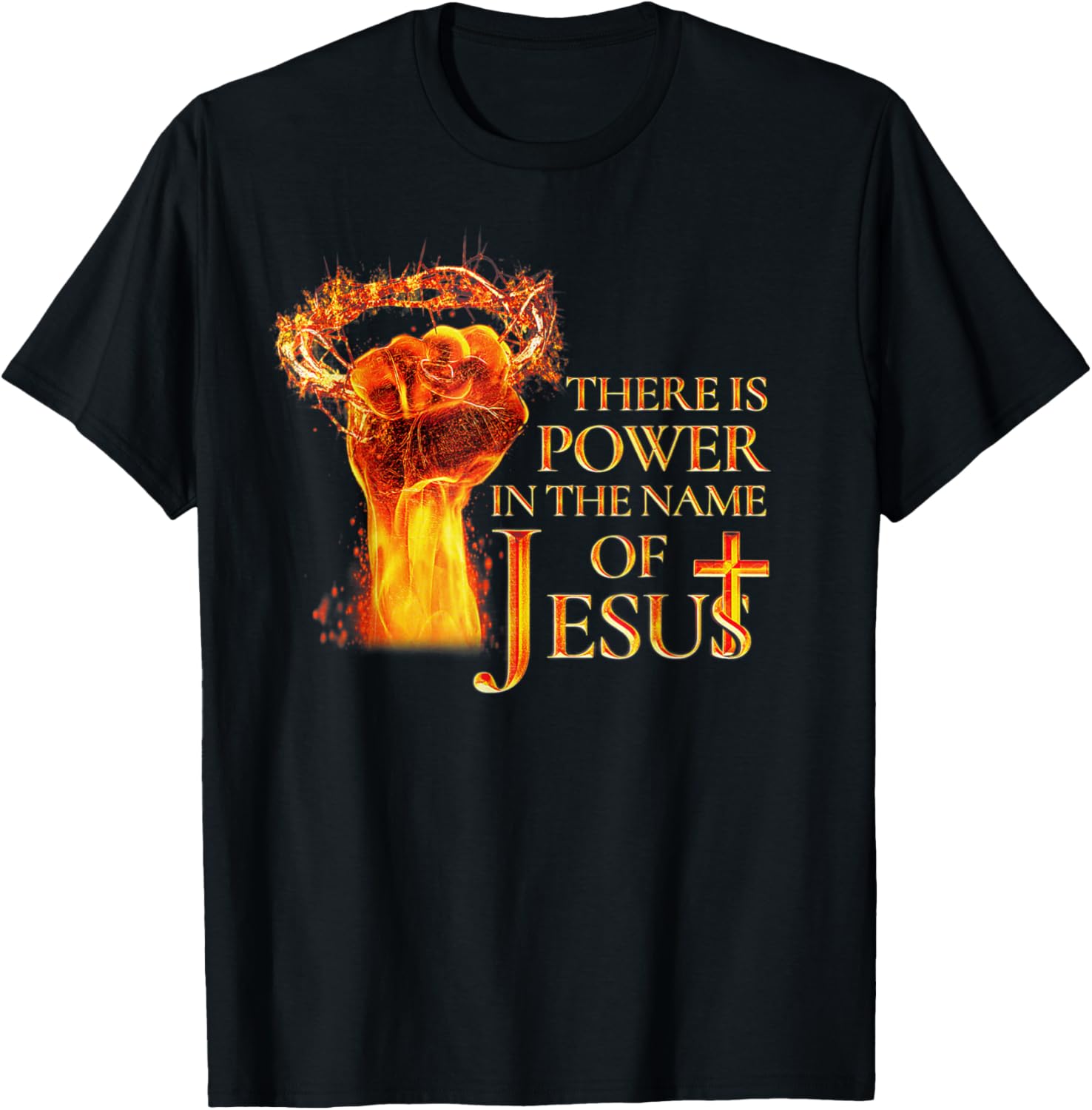 Jesus There is Power in The Name of Jesust Funny Christian T-Shirt - T-Shirt | Black