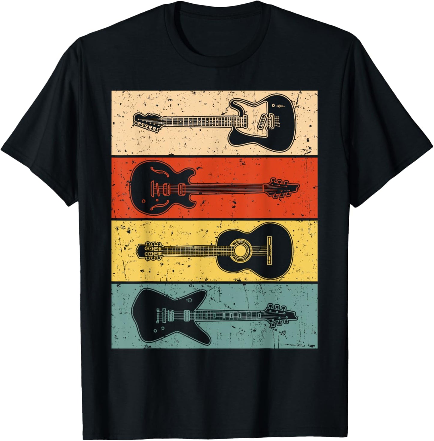 Cool Guitar Women Vintage Guitar Lovers Guitarist T-Shirt - T-Shirt | Black