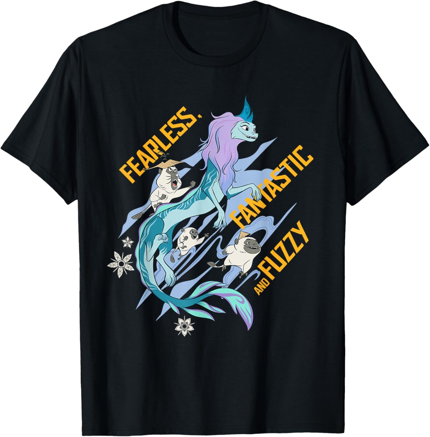 Disney Raya and the Last Dragon Fearless Fantastic Fuzzy T-Shirt - T-Shirt | Black