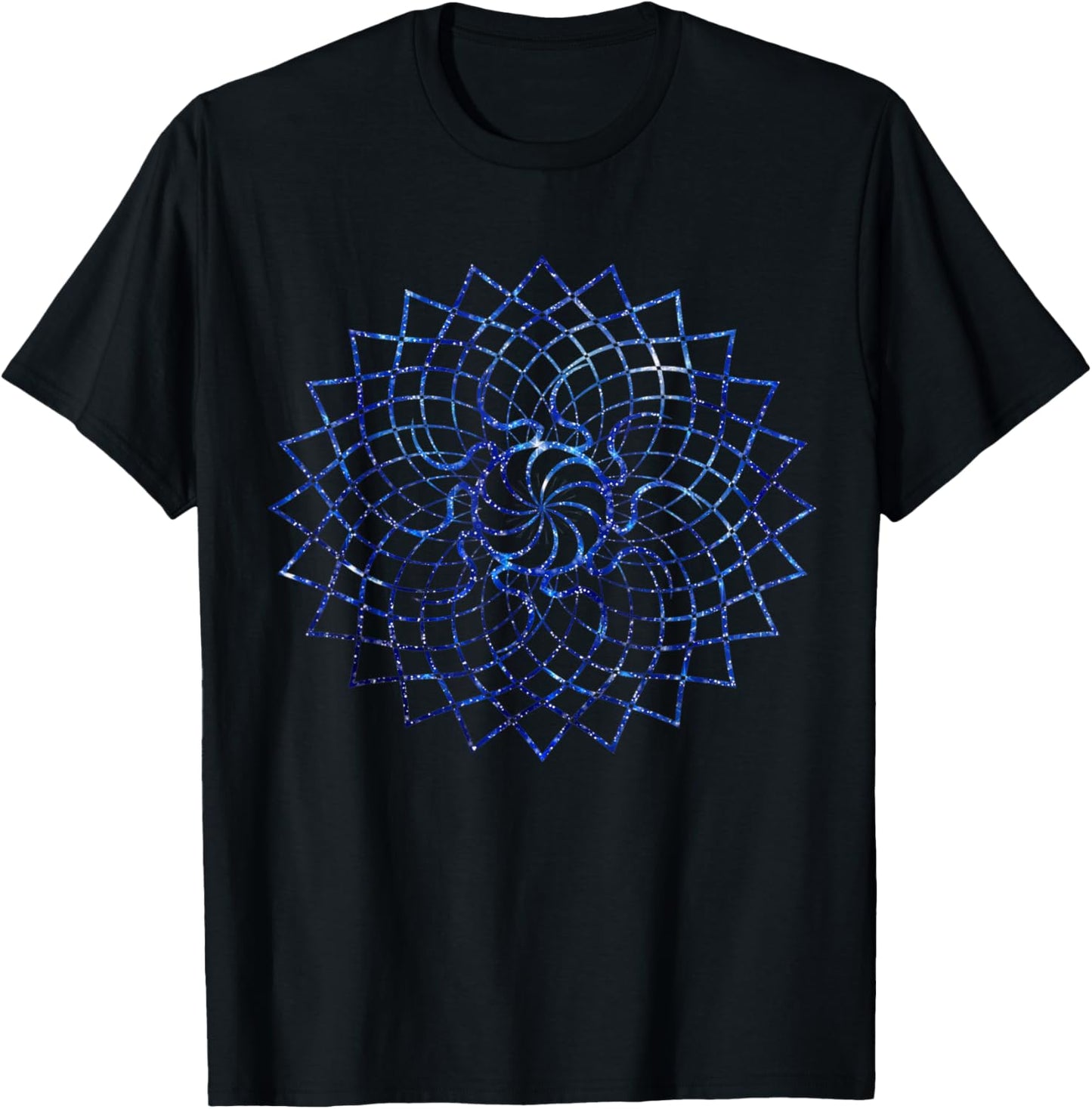 Mandala Geometry Sacred Fractal Art Yoga Mantra Good Vibe T-Shirt - T-Shirt | Black