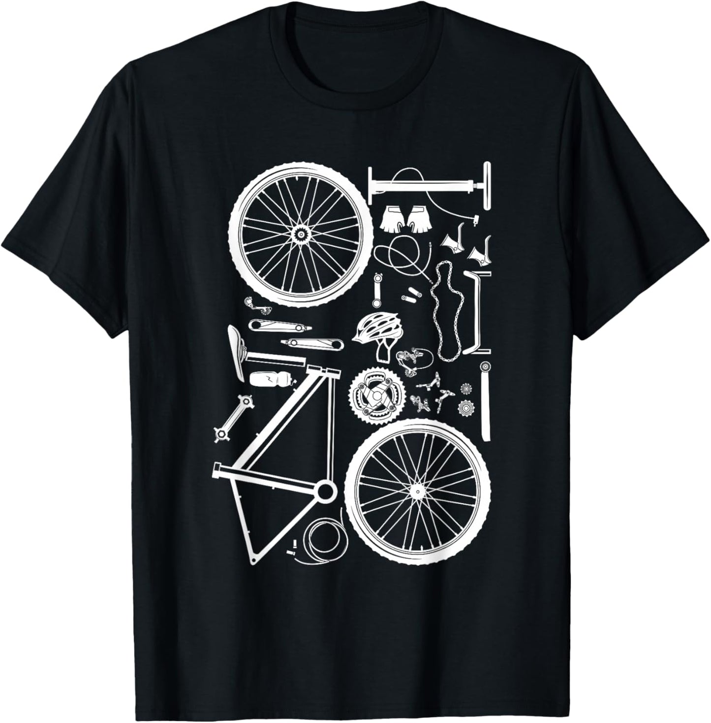 Bike Parts - Downhill Rider Mountainbike MTB Cycling Small T-Shirt - T-Shirt | Black