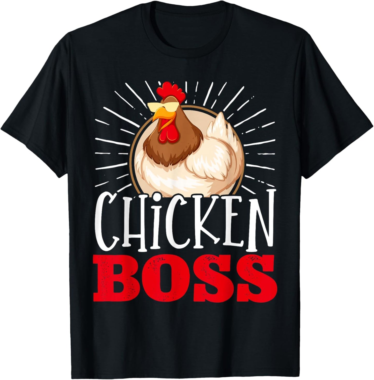 Funny Farmer Animal Pet Chicken Boss Chickens Lover T-Shirt - T-Shirt | Black