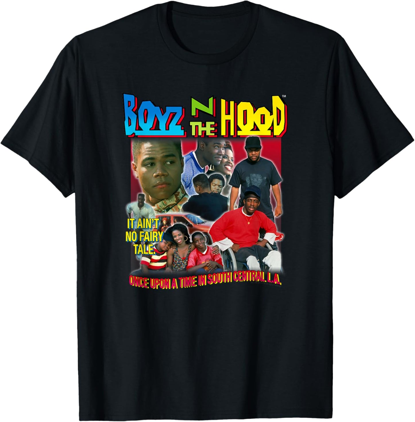 Boyz n The Hood 90's Throwback Collage T-Shirt - T-Shirt | Black