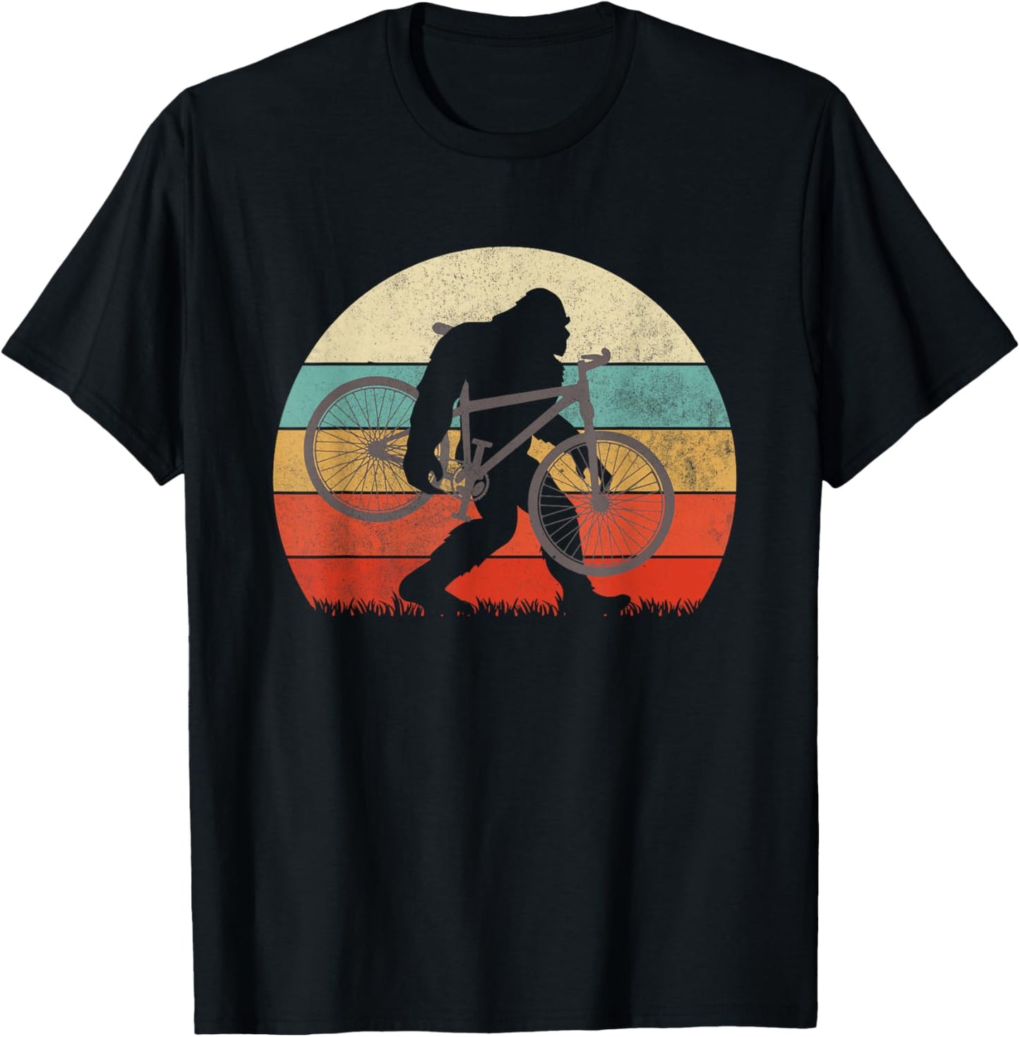 Bigfoot Mountain Bike Funny MTB Biking Cycling Sasquatch Men T-Shirt - T-Shirt | Black