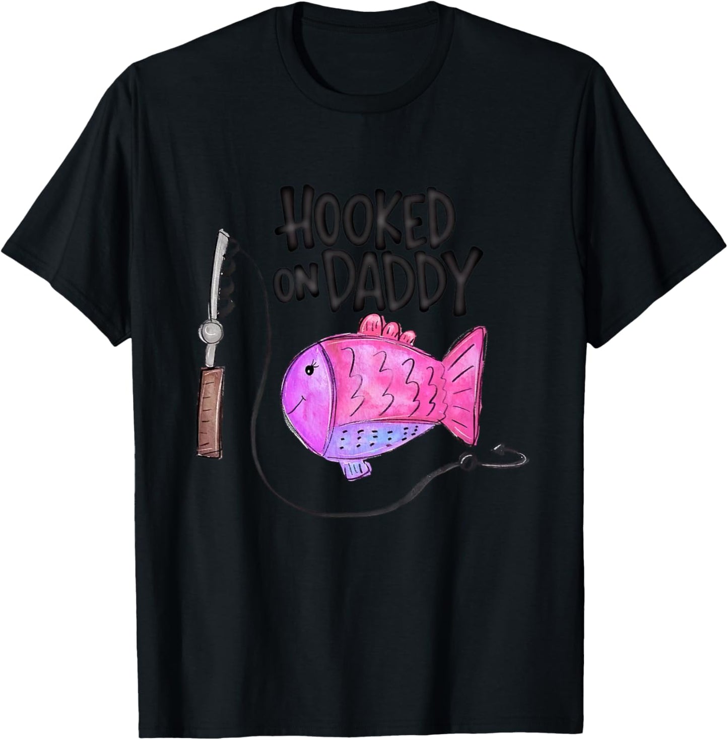 Kids Hooked on Daddy - Always a Daddy's Girl Shirt Daughter Girls T-Shirt - T-Shirt | Black
