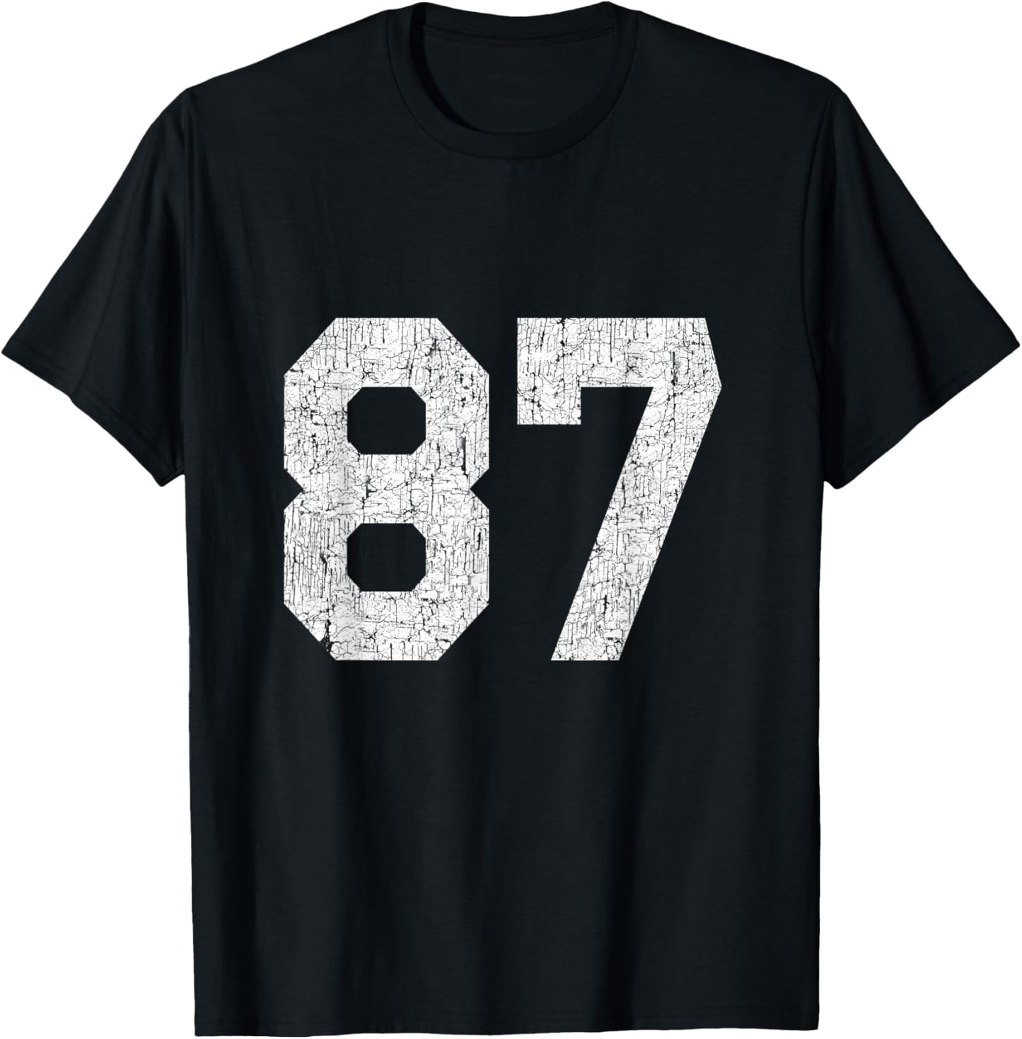 #87 Jersey Uniform Varsity Sports Number, 87th Place T-Shirt - T-Shirt | Black