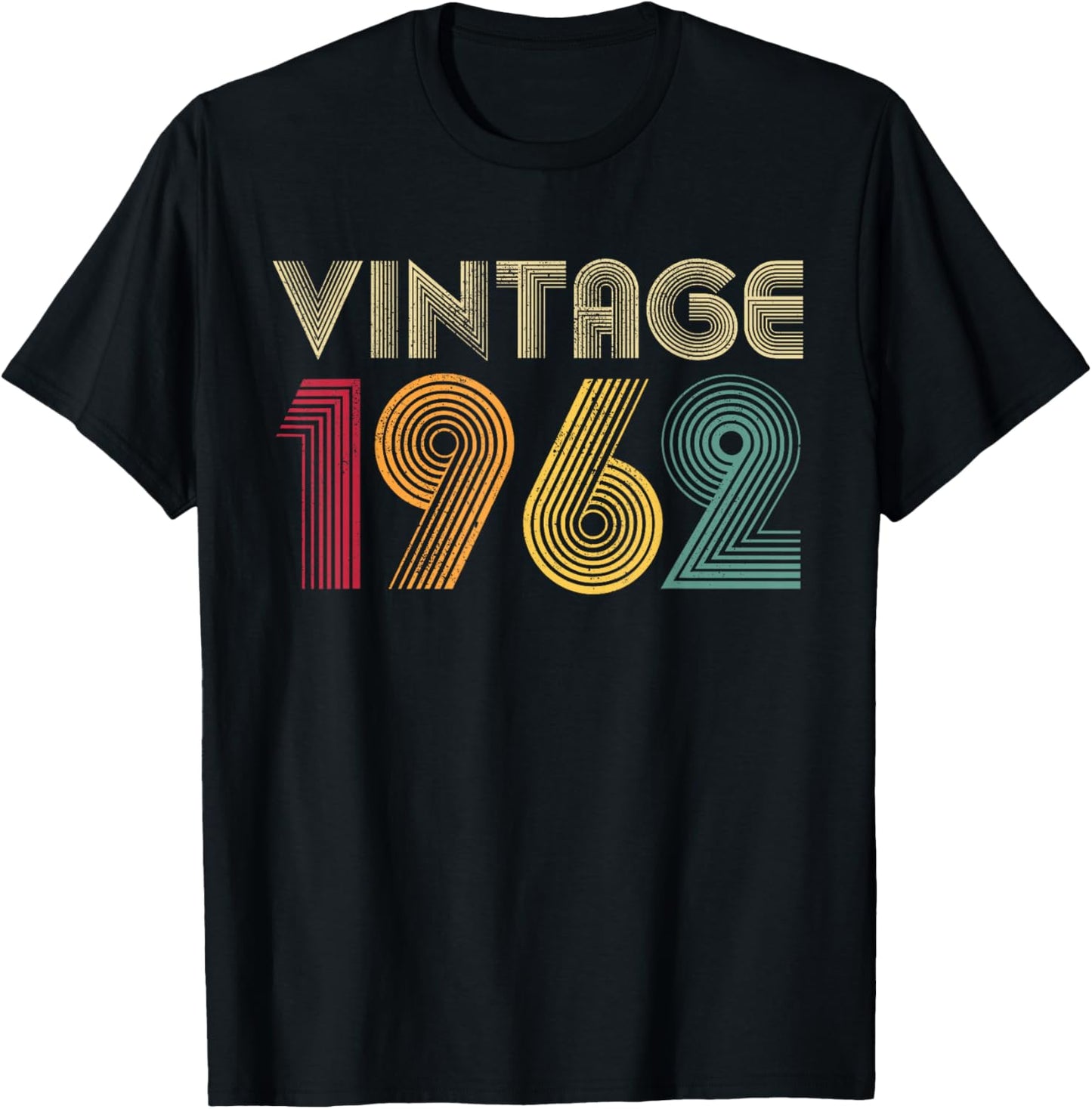 Vintage 1962 64th Birthday Gift 64 Years Old Men Women Retro T-Shirt - T-Shirt | Black