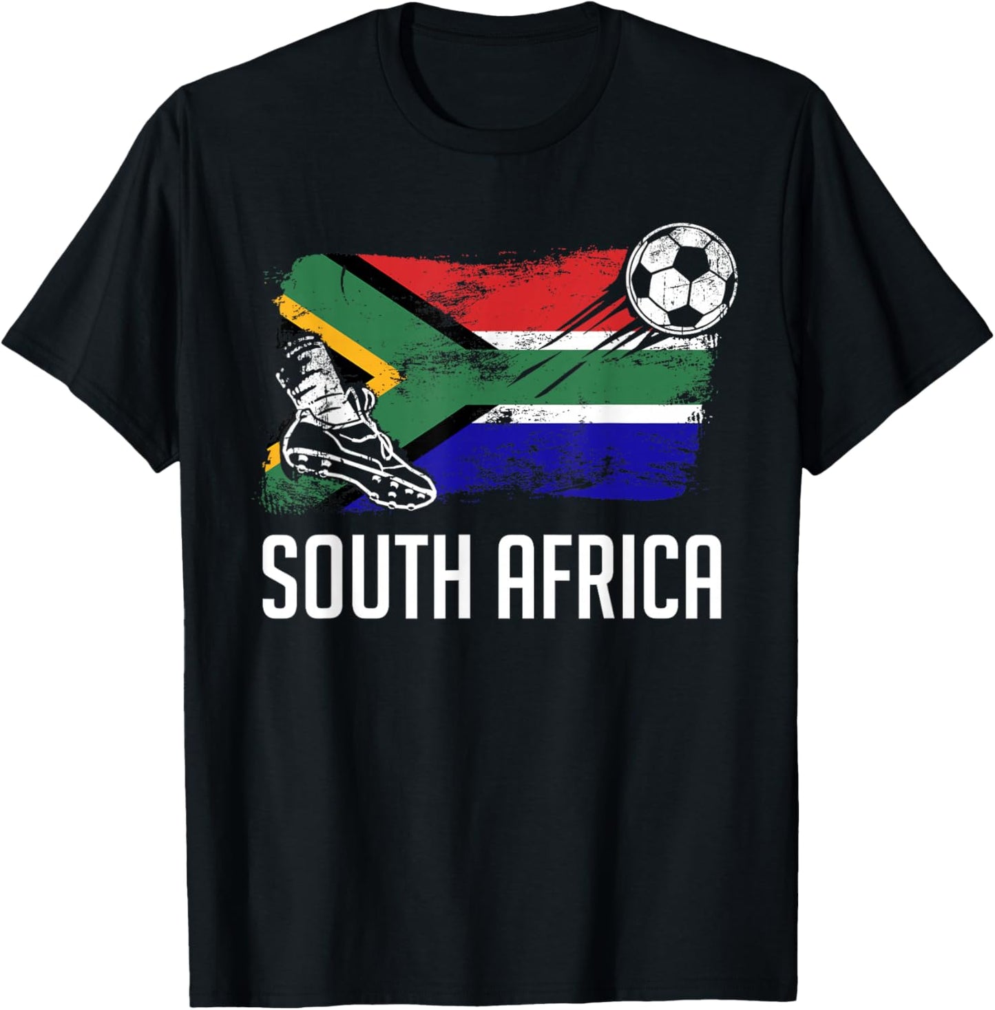 South Africa Flag Jersey South African Soccer Team T-Shirt - T-Shirt | Black