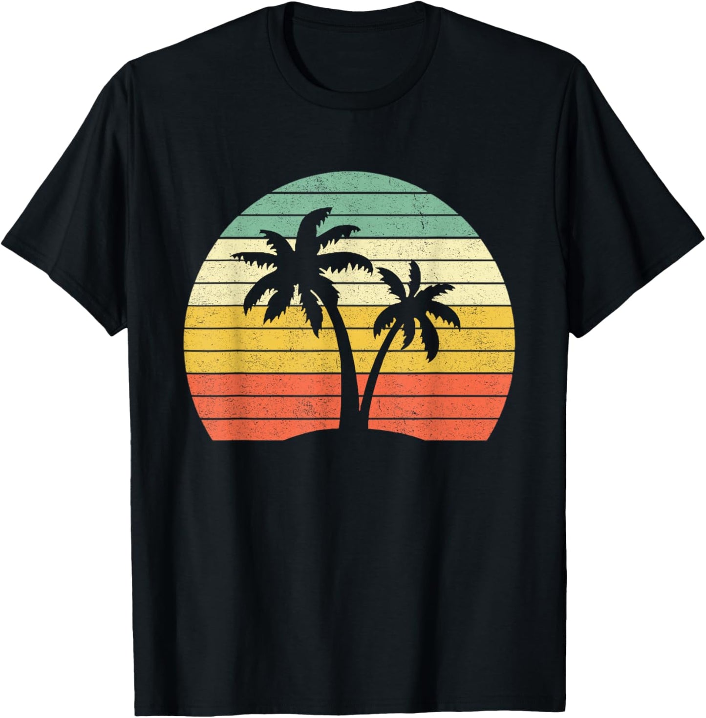 Palm Tree Retro Tropical Beach Shirt T-Shirt - T-Shirt | Black