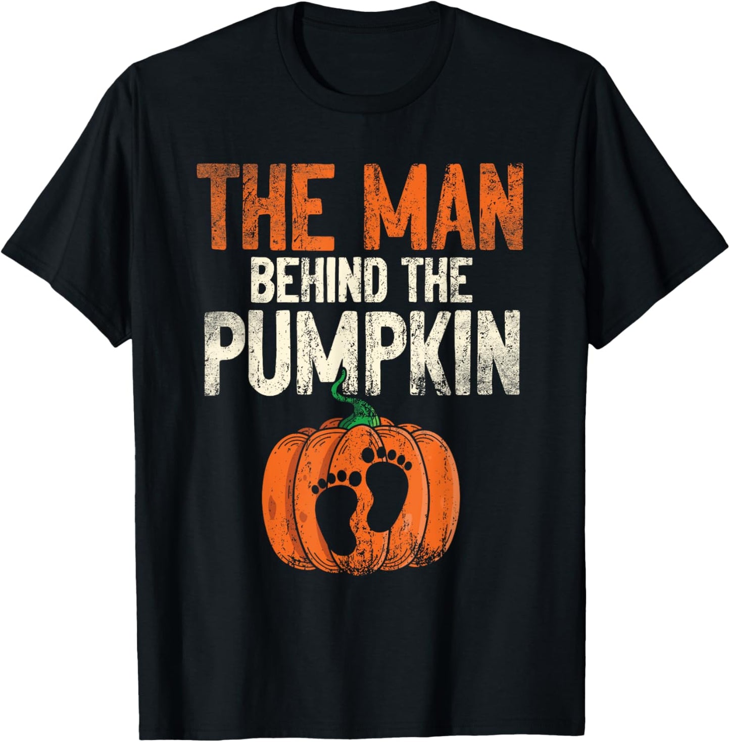 Halloween Pregnancy Announcement The Man Behind The Pumpkin T-Shirt - T-Shirt | Black