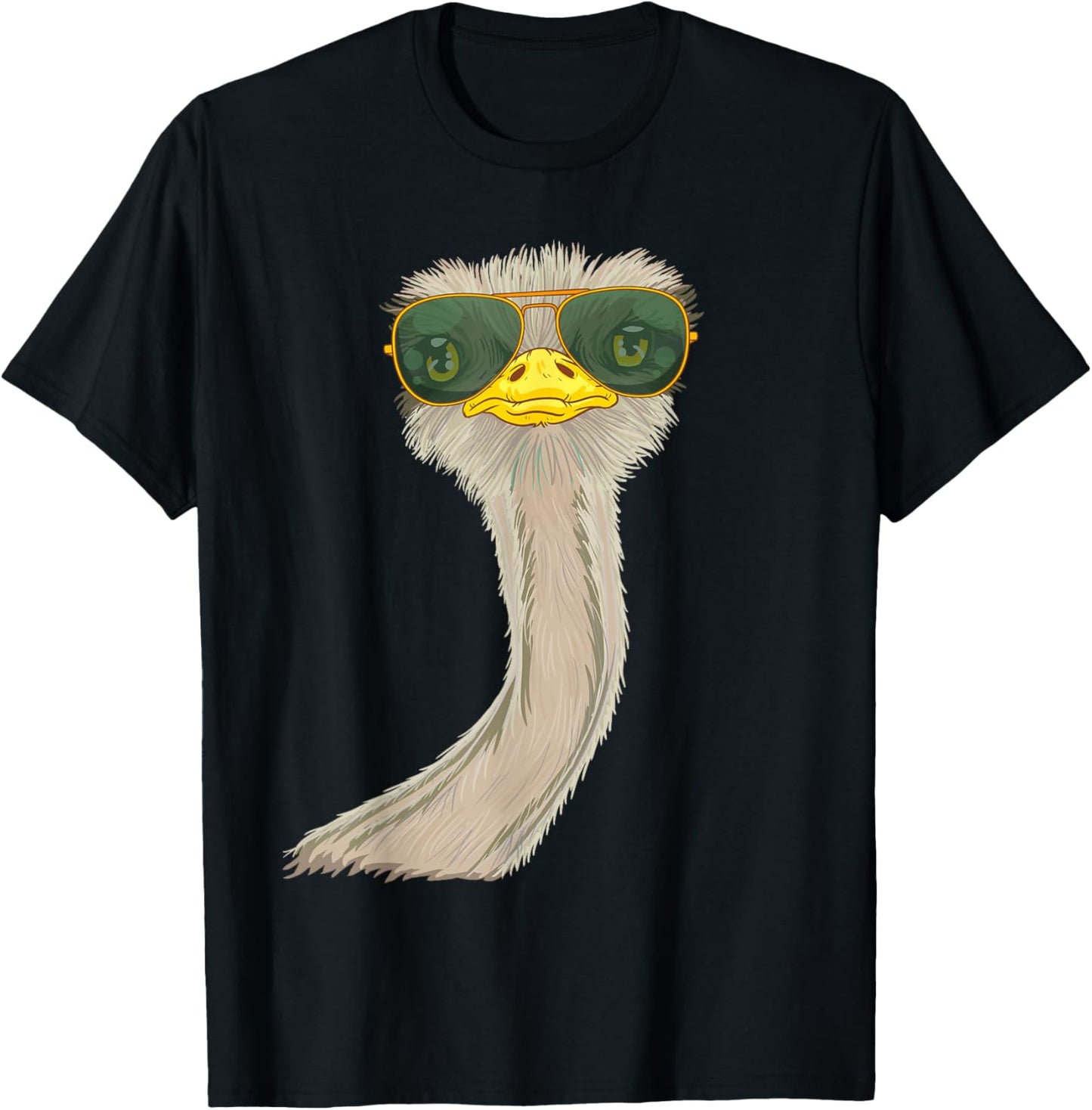 Funny Looking Ostrich Bird Africa T-Shirt - T-Shirt | Black