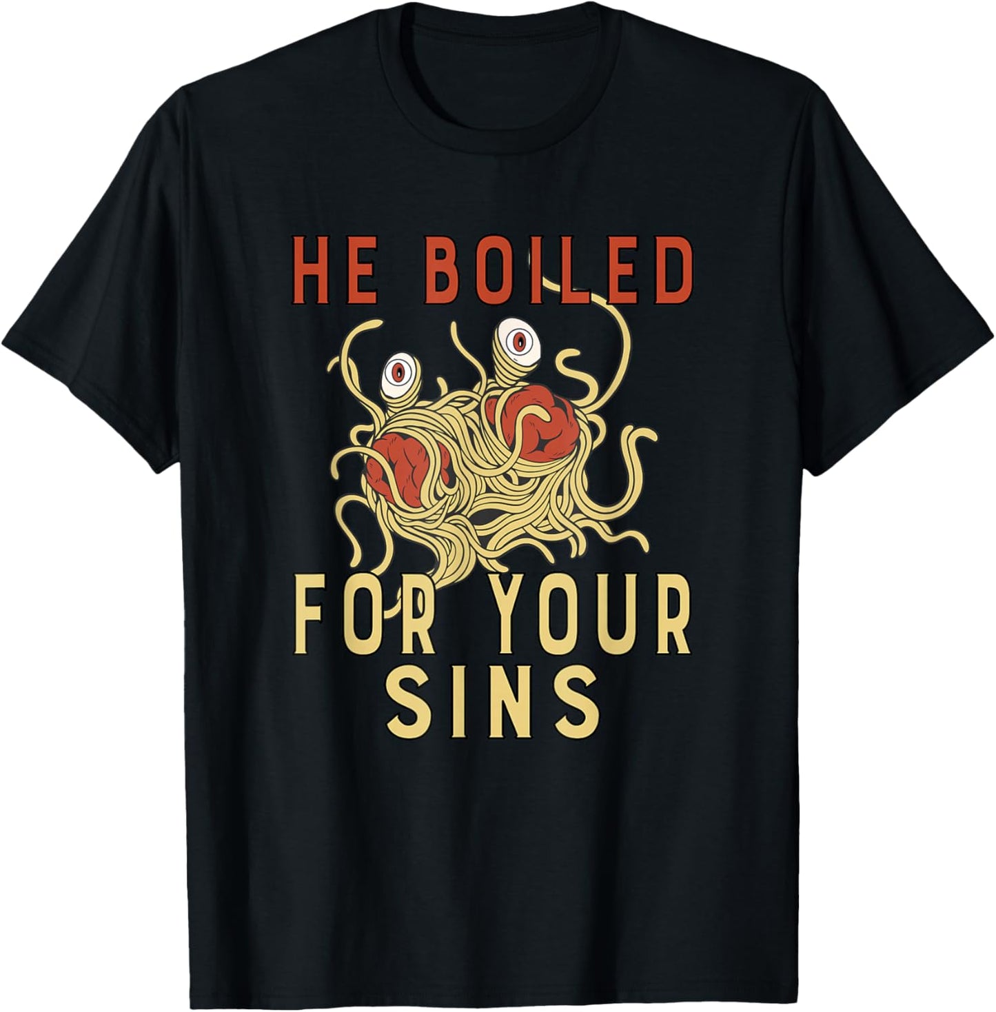 Atheist Atheism Flying Spaghetti Pastafarianism T-Shirt - T-Shirt | Black