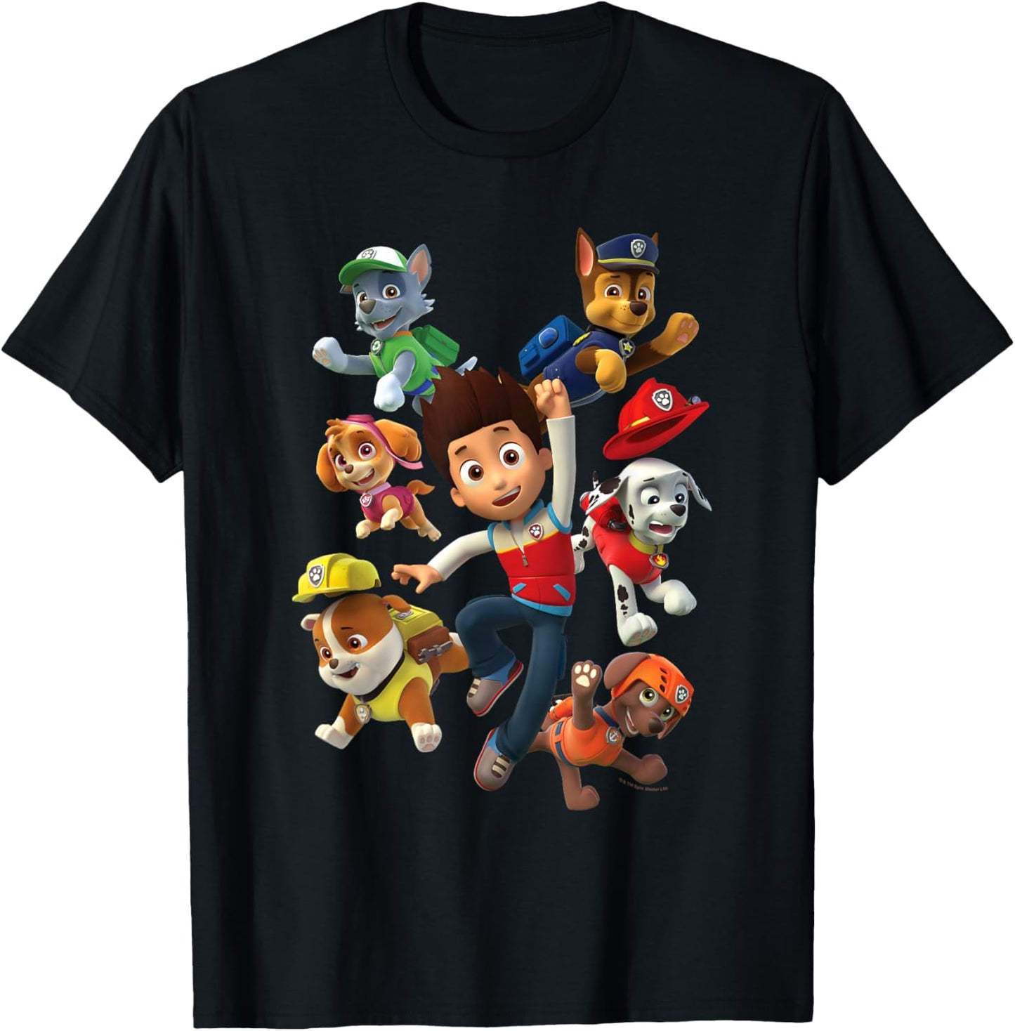 Paw Patrol PAW Patrol Ryder's Pups Boys Black Cotton Polyester , Small, Short Sleeve T-Shirt - T-Shirt | Black