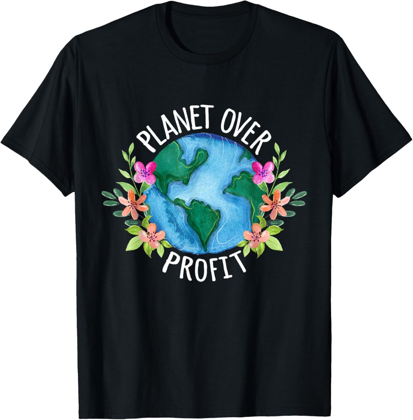Planet Over Profit Save The Earth Campaign Awareness T-Shirt - T-Shirt | Black