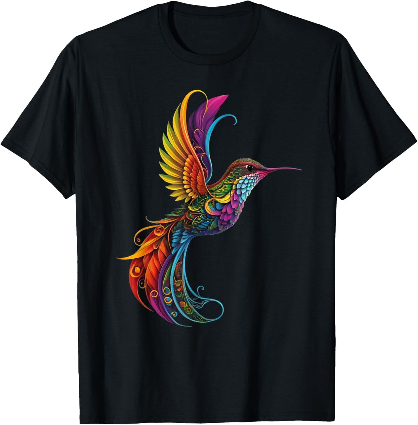 Hummingbird Native American Indian Tribal Indigenous Bird T-Shirt - T-Shirt | Black