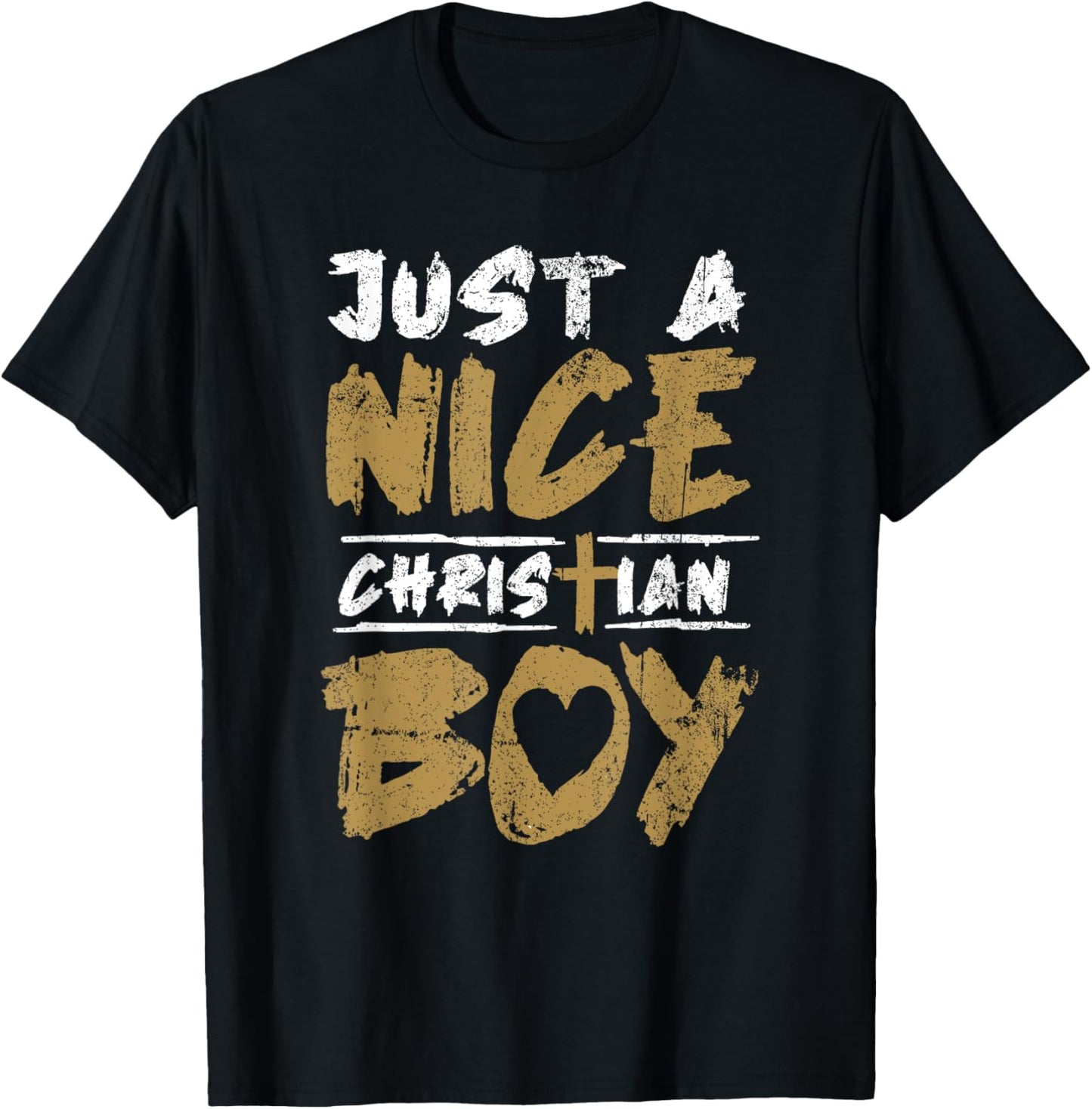 Religious Teen Boys Kids Just a Good Ole Christian Boy T-Shirt - T-Shirt | Black