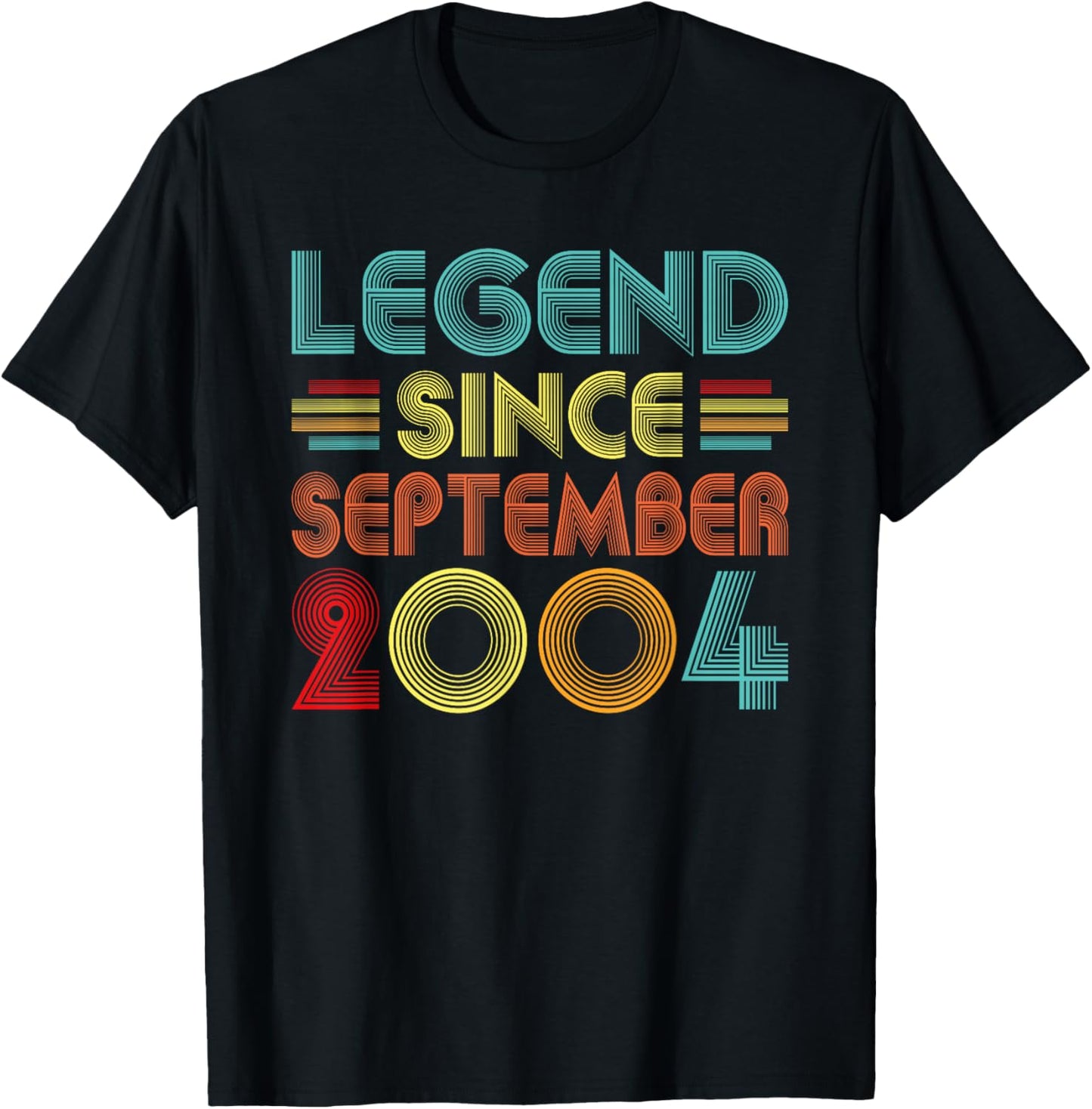 Legend Since September 2004 21st Birthday Retro 21 Years Old T-Shirt - T-Shirt | Black