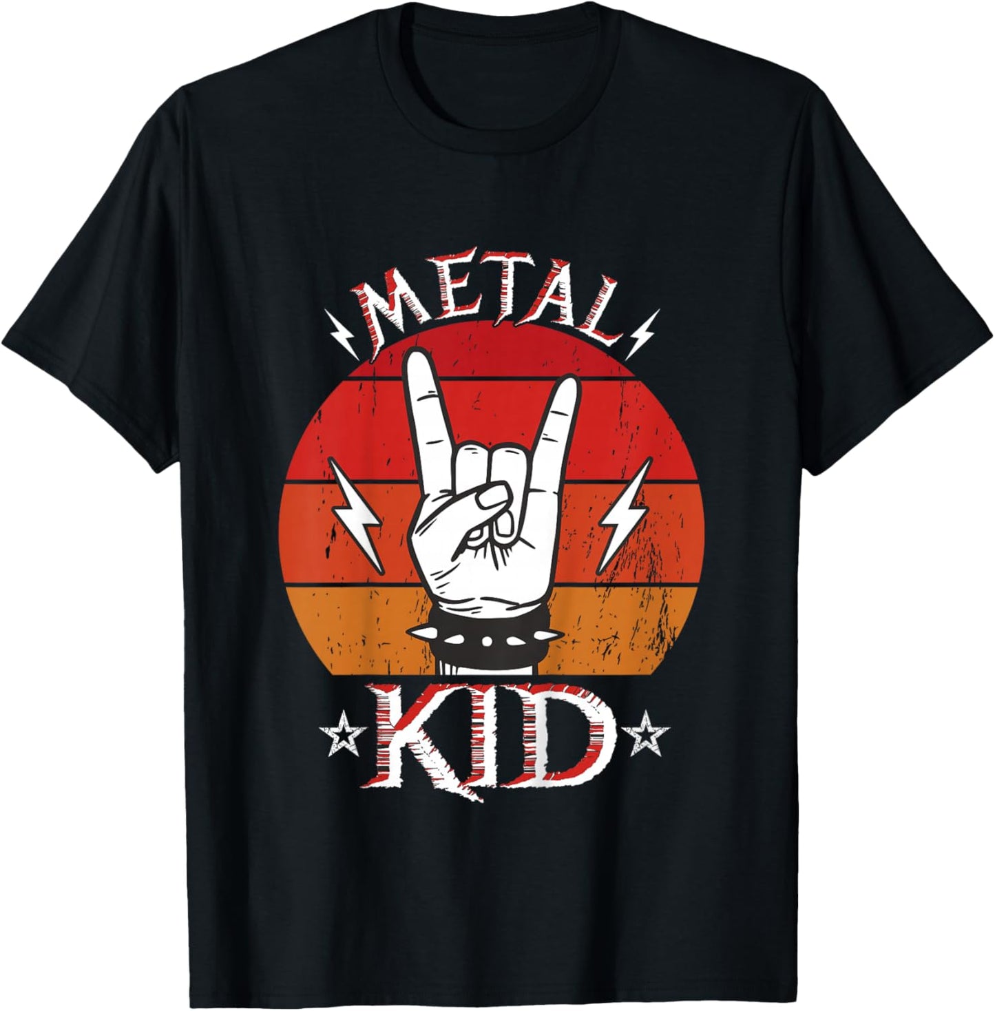 I Listen To Heavy Metal With My Daddy Kids Heavy Metal T-Shirt - T-Shirt | Black