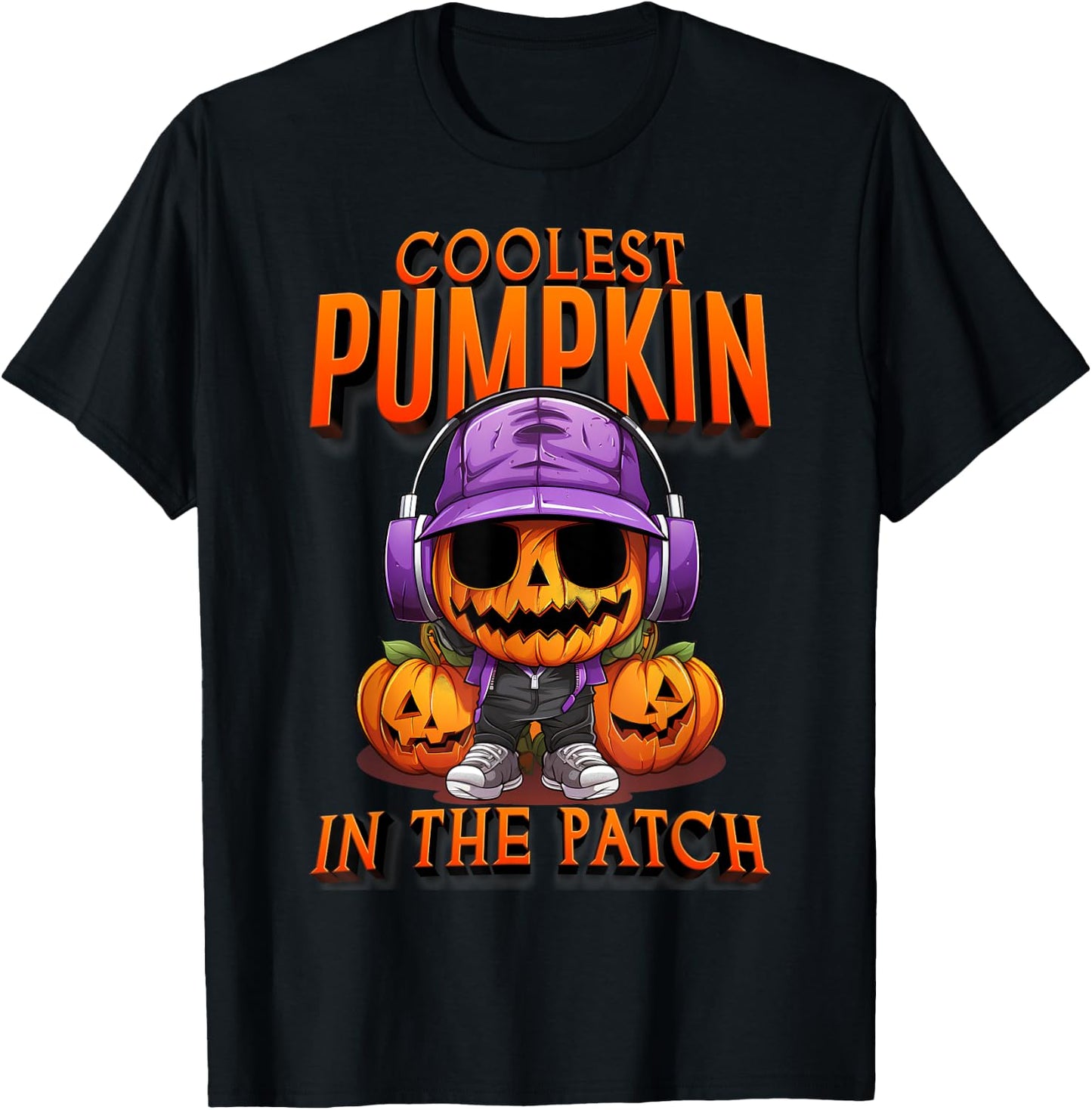Coolest Pumpkin In The Patch Kids Toddler Boys Halloween T-Shirt - T-Shirt | Black
