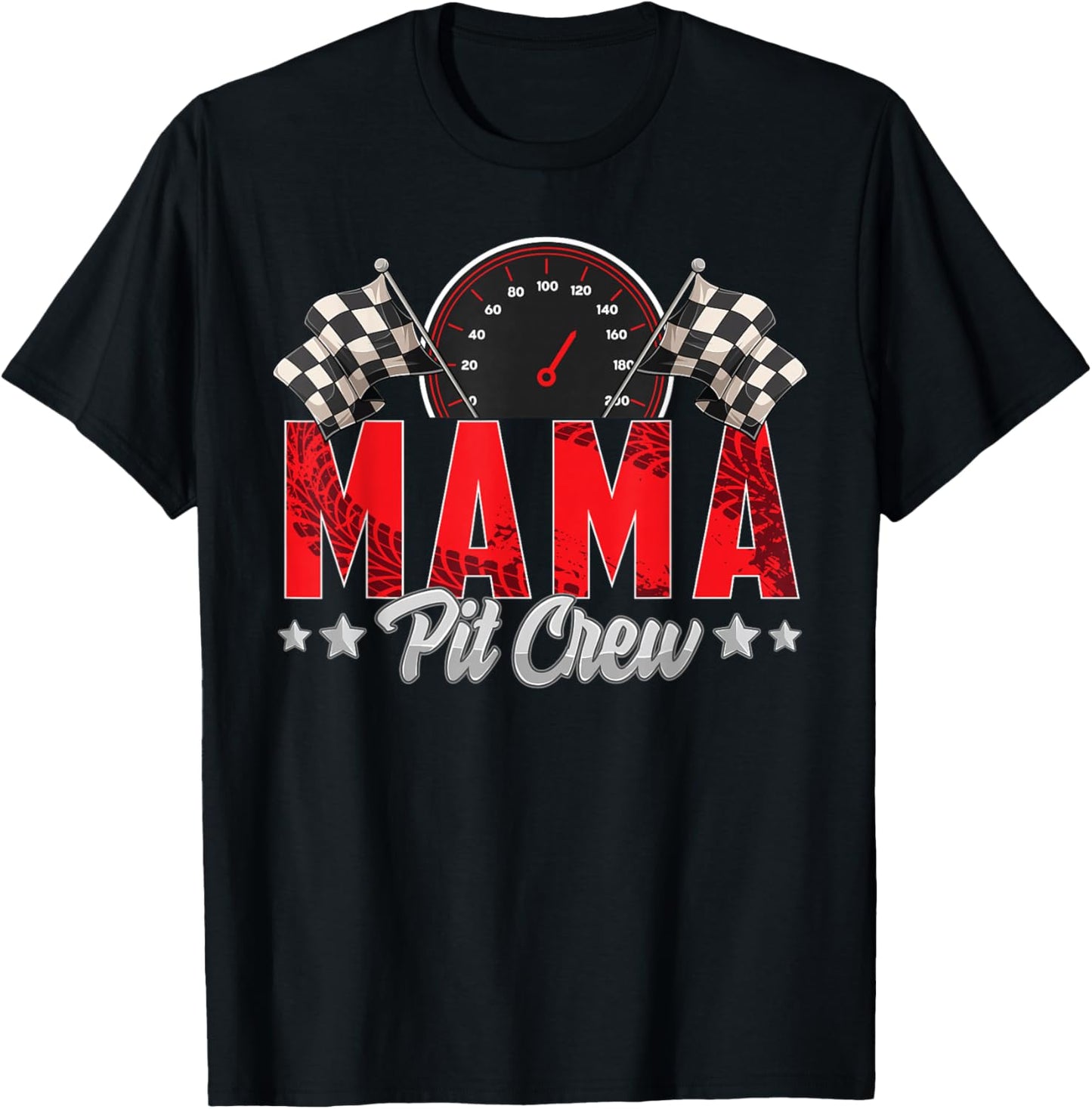 Race Car Birthday Party Racing Family Mama Pit Crew T-Shirt - T-Shirt | Black