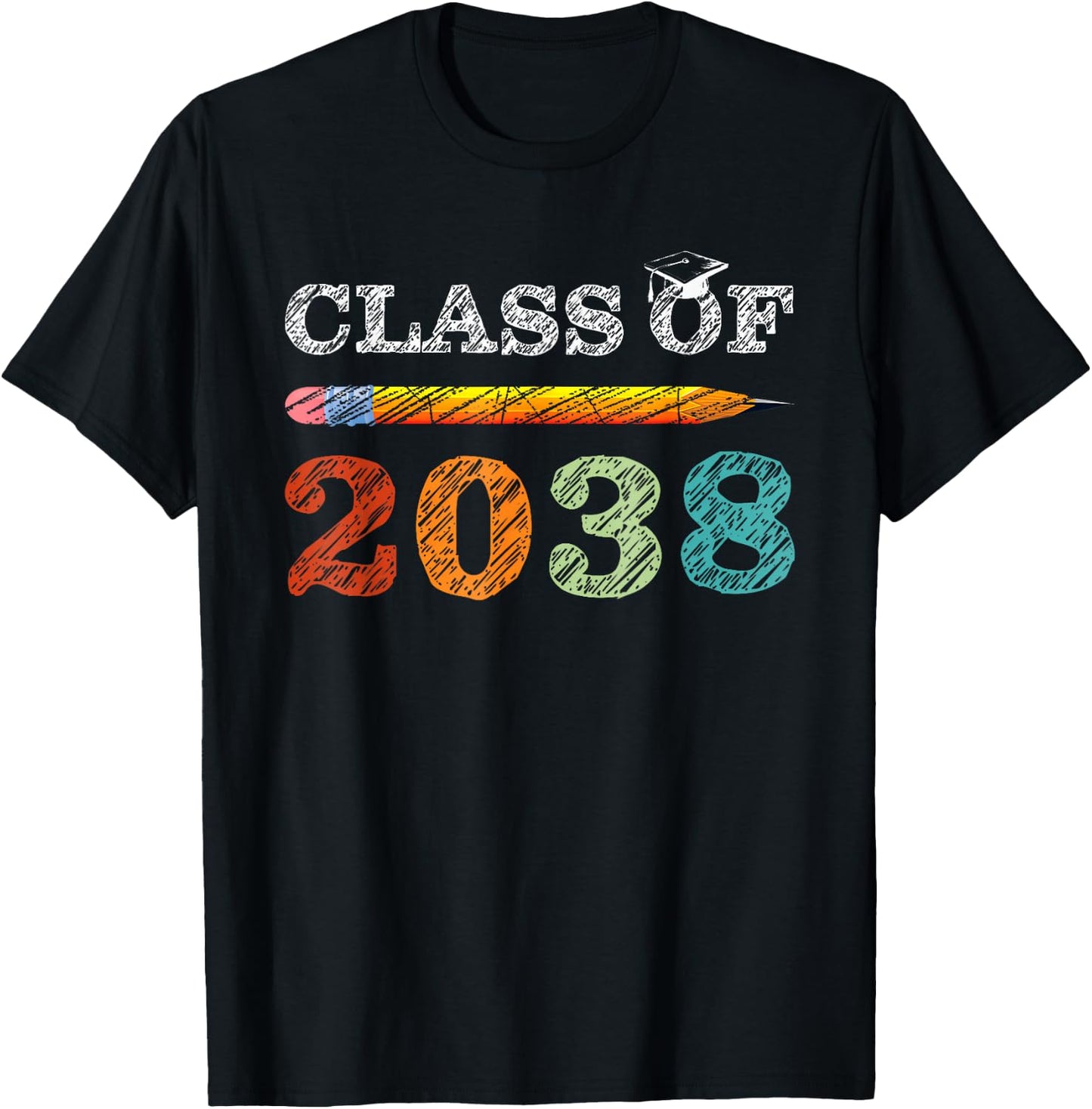 Class Of 2038 Senior Graduation 2038 Back To School Kids Boy T-Shirt - T-Shirt | Black