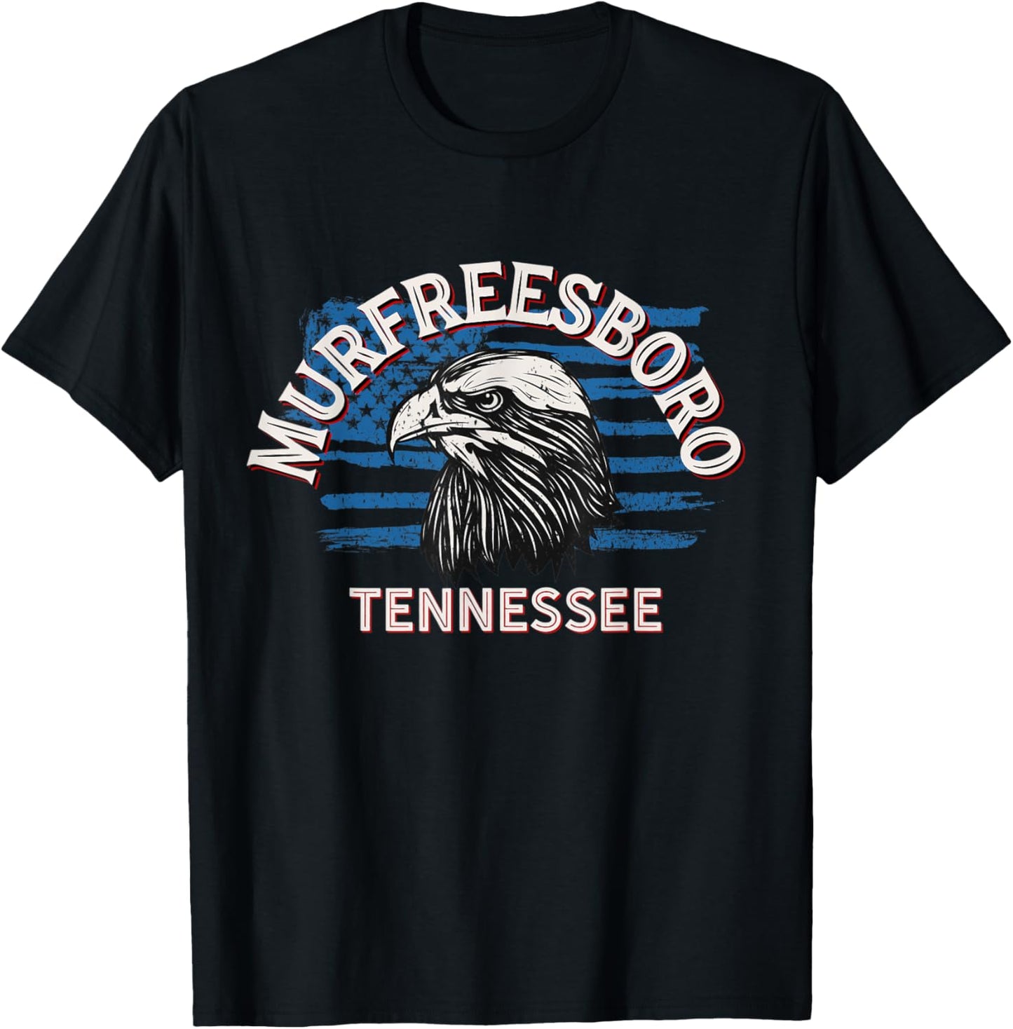 Retro Eagle USA Flag Tennessee - Vintage Murfreesboro Women Men T-Shirt - T-Shirt | Black