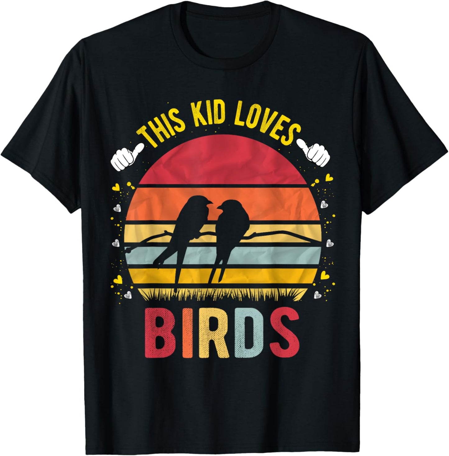 This Kid Loves Birds Boys and Girls Bird Gift T-Shirt - T-Shirt | Black