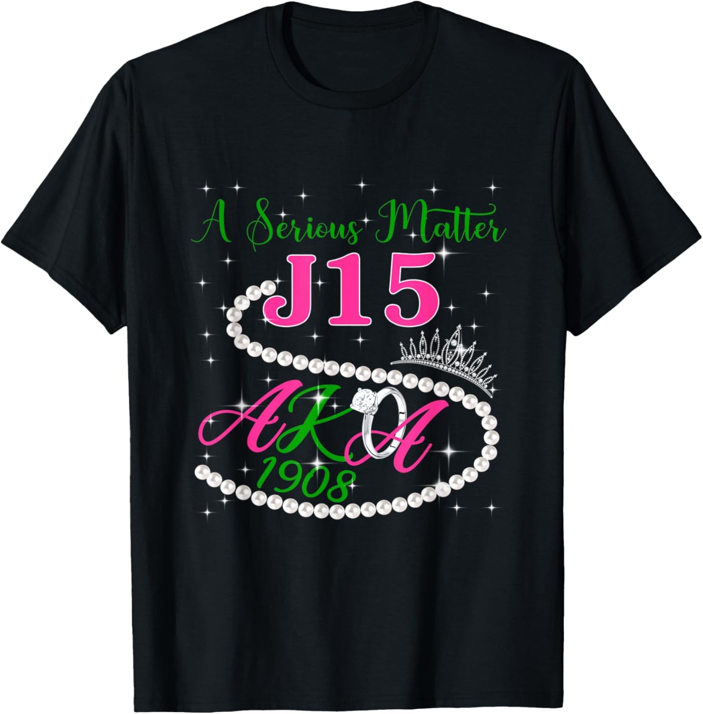 A Serious Matter J15 1.9.0.8 Pink Green AKA Pearl Melanin T-Shirt - T-Shirt | Black