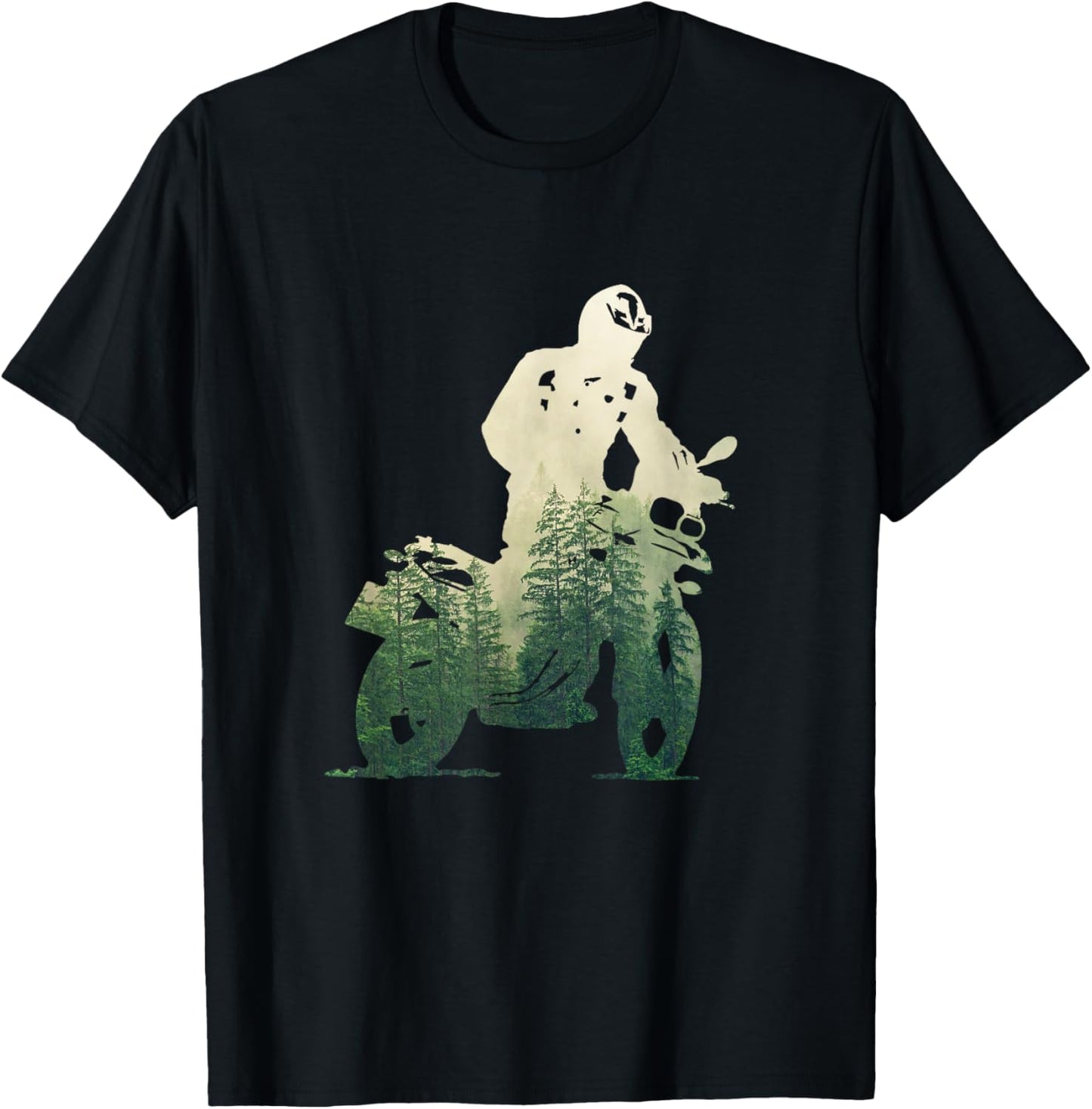 World Travel Motorbike Adventure Shop Adventure Motorcycle Biker Off Road Rider Forest Travel T-Shirt - T-Shirt | Black
