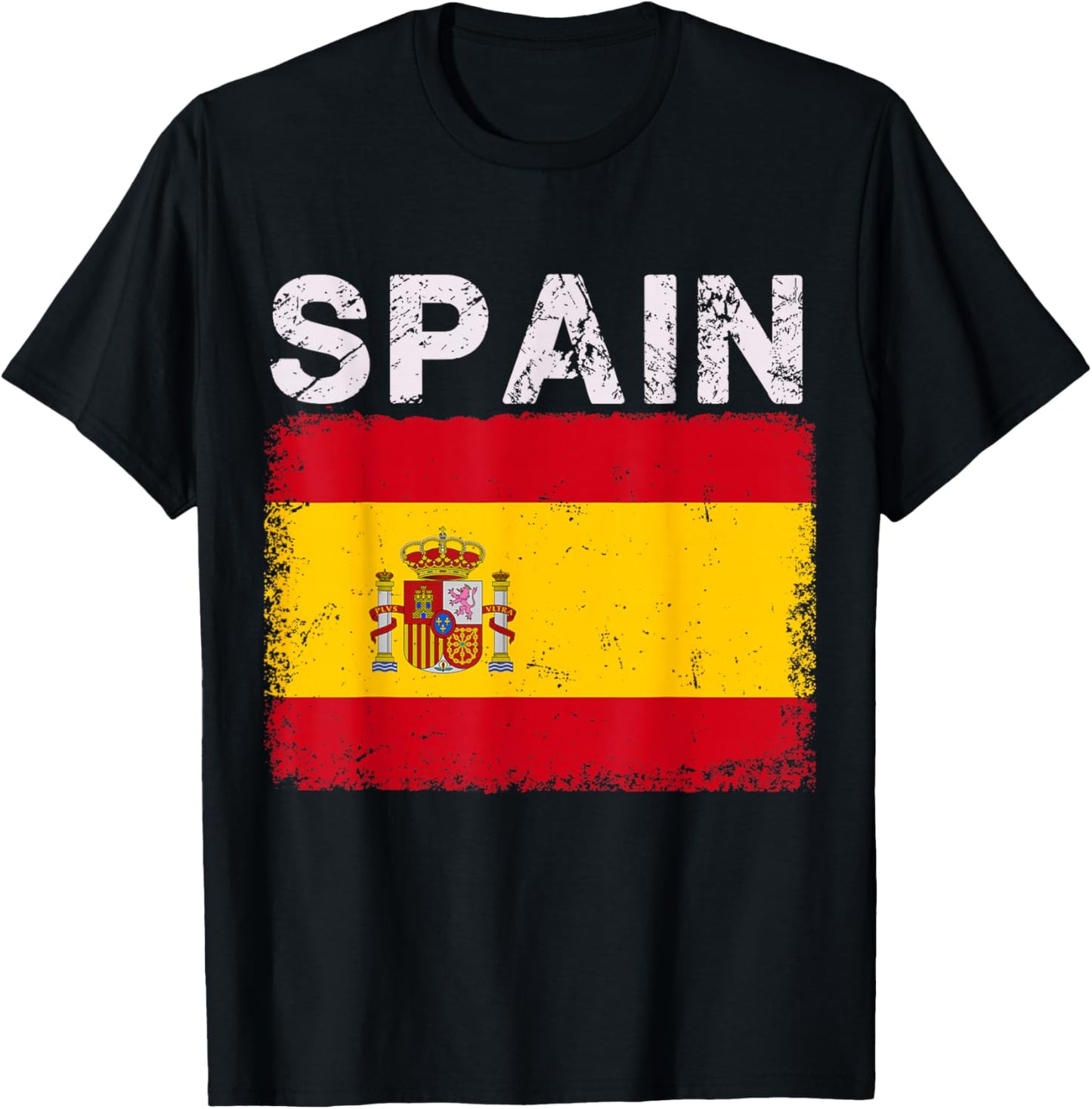 Vintage Spain Flag Spanish Pride Clothing Sports Jersey T-Shirt - T-Shirt | Black