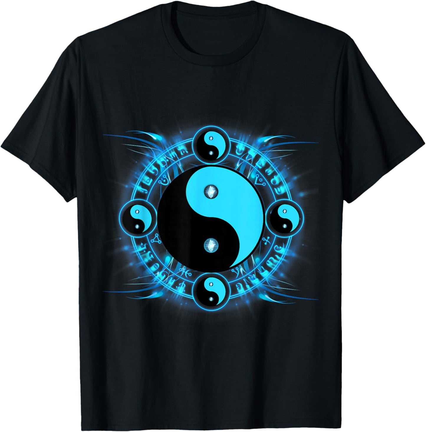 Qigong Tai chi Meditation Gift Designs -Kids Black Yin Yang Small Classic Fit Short Sleeve T-Shirt - T-Shirt | Black
