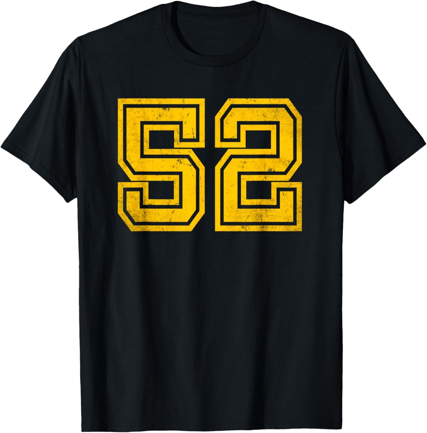 Destgierte Yellow Number 52 Sports Team T-Shirt - T-Shirt | Black