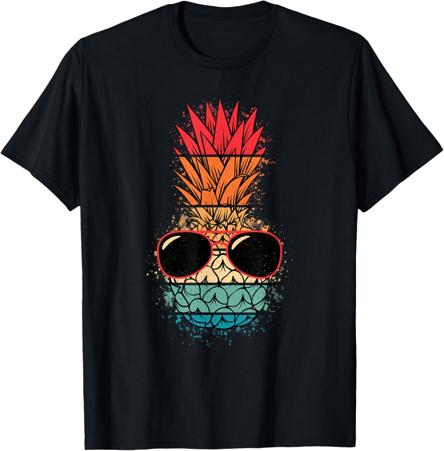 Tropical Hawaiian Pineapple Sunglasses Funny Men Women Kids T-Shirt - T-Shirt | Black