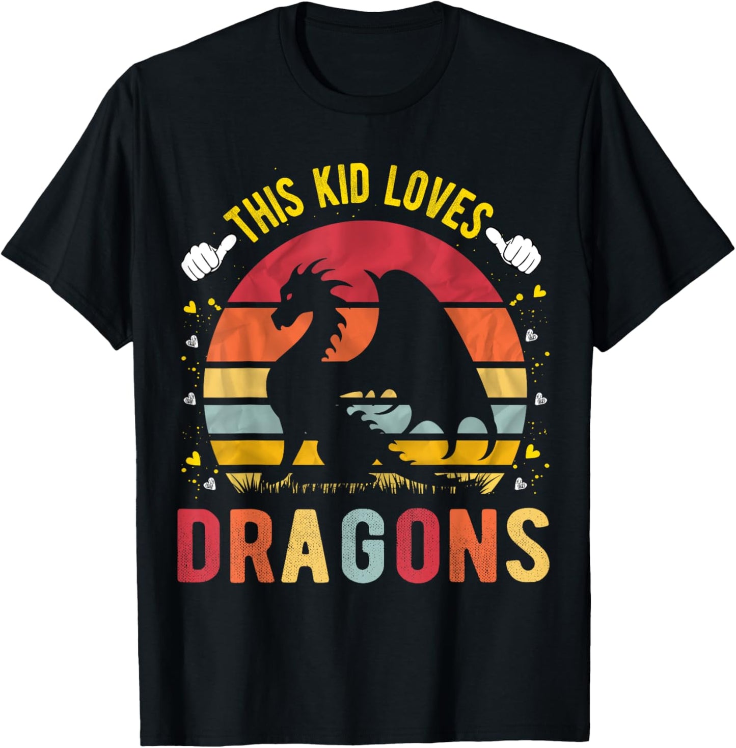 This Kid Loves Dragons Boys and Girls Dragon Gift T-Shirt - T-Shirt | Black