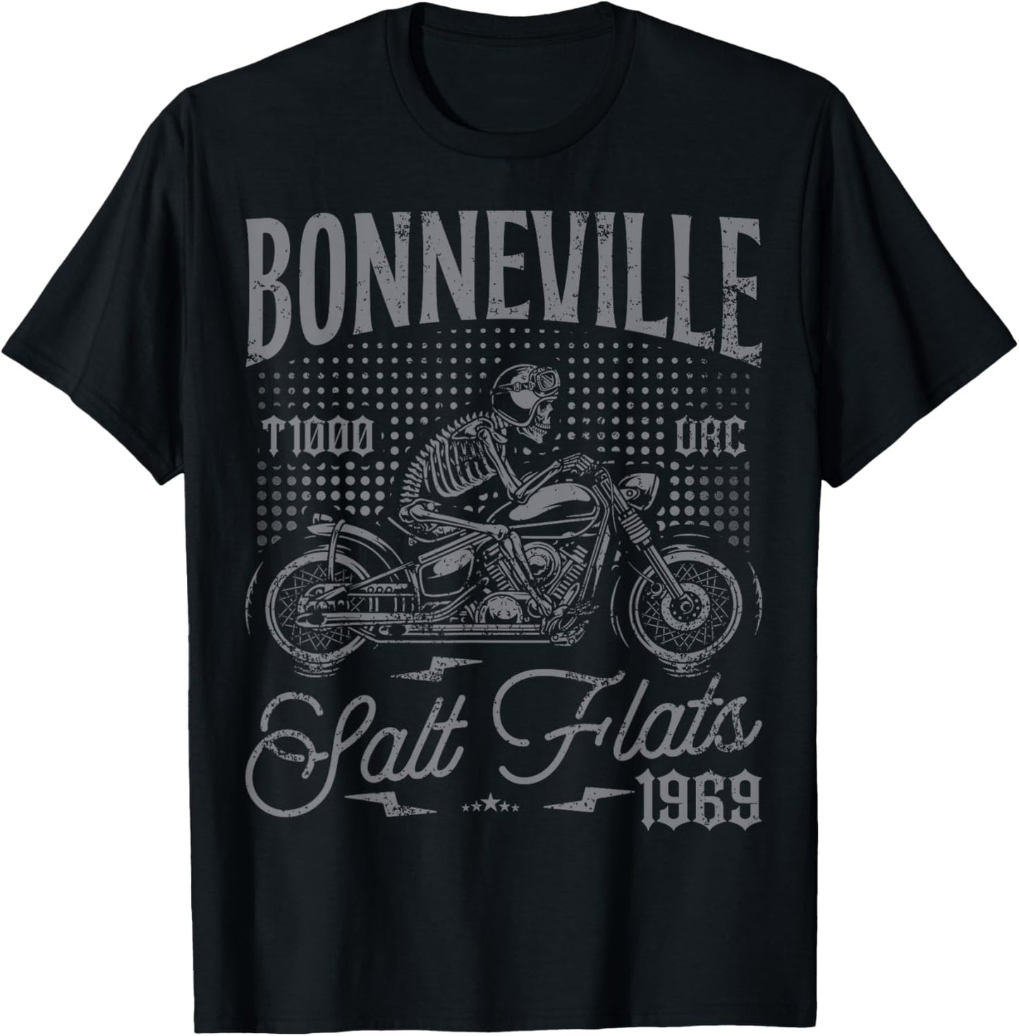 Bonneville Salt Flats Motorcycle Racing Vintage Biker T-Shirt - T-Shirt | Black