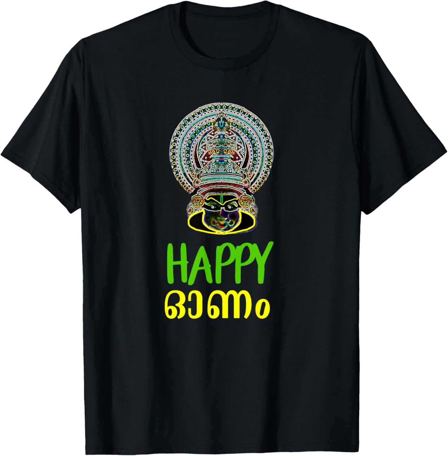 Keralite Malayali Happy Onam in Malayalam T-Shirt - T-Shirt | Black