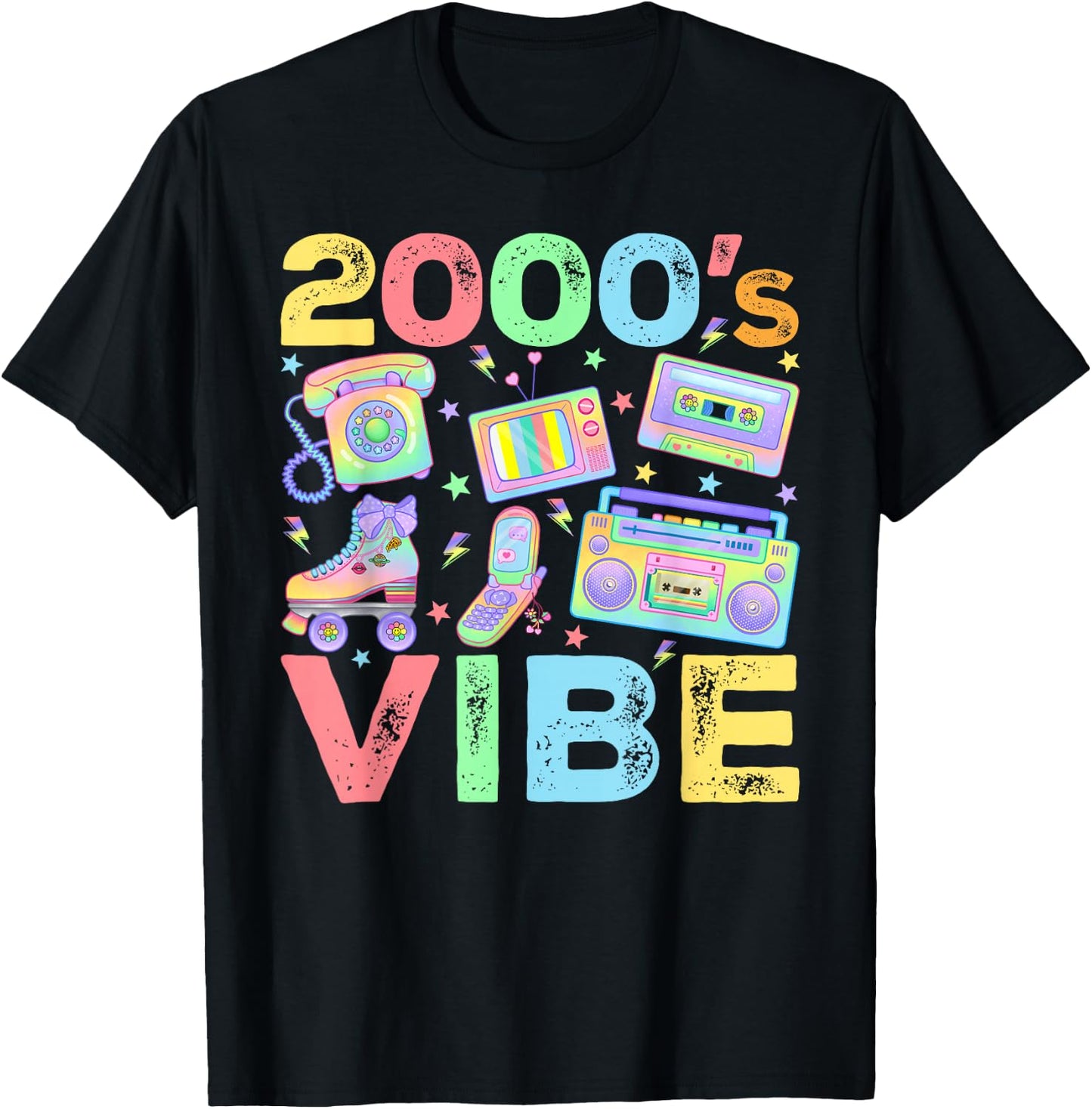 2000s Vibe 2000's Vintage Style 2000s Retro Party T-Shirt - T-Shirt | Black