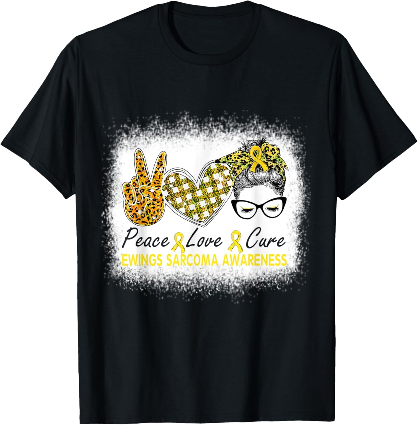 Love Cure Women Ewings Sarcoma Awareness T-Shirt - T-Shirt | Black