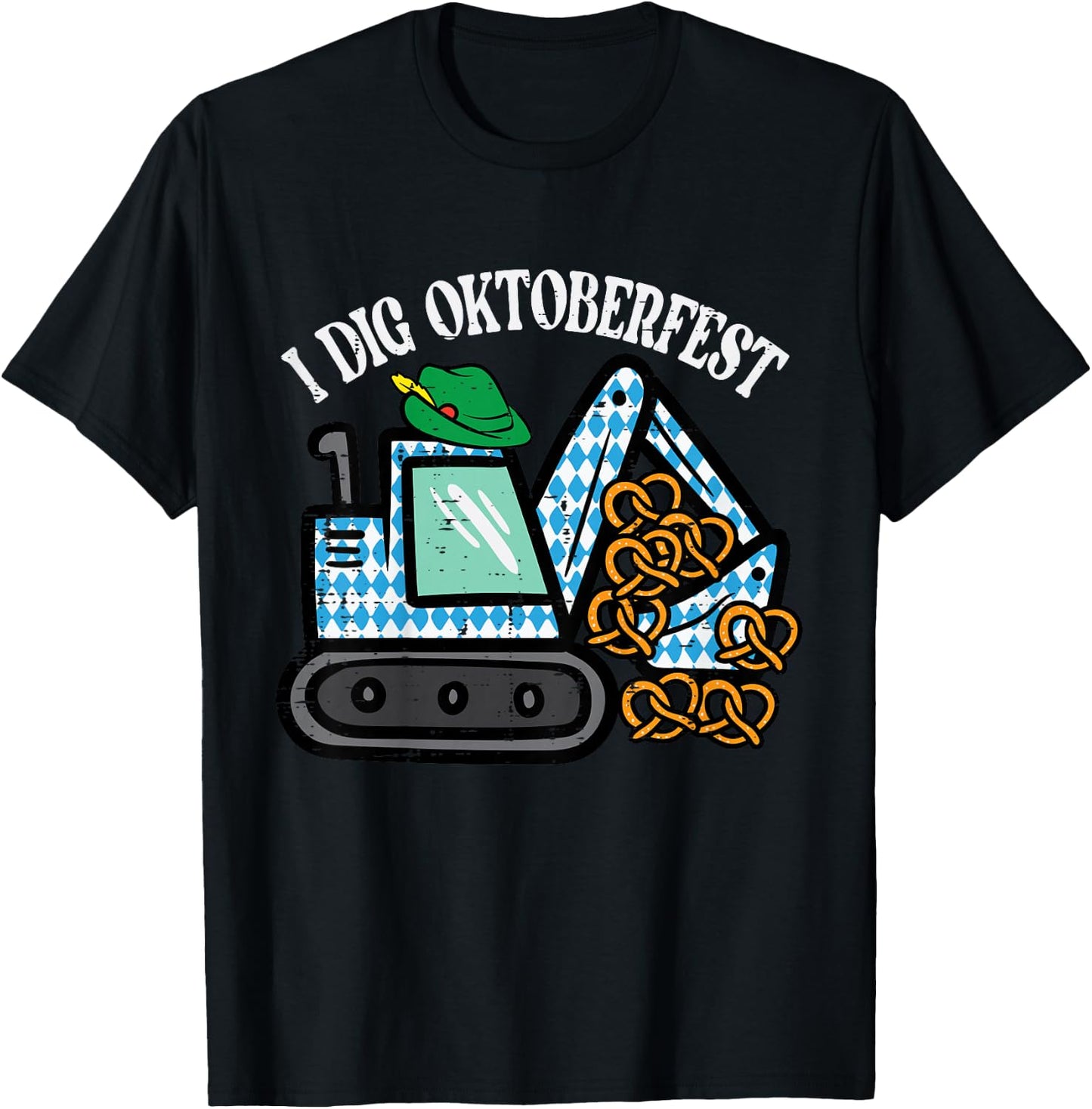 Kids I Dig Oktoberfest Excavator German Truck Boys Kids Youth T-Shirt - T-Shirt | Black